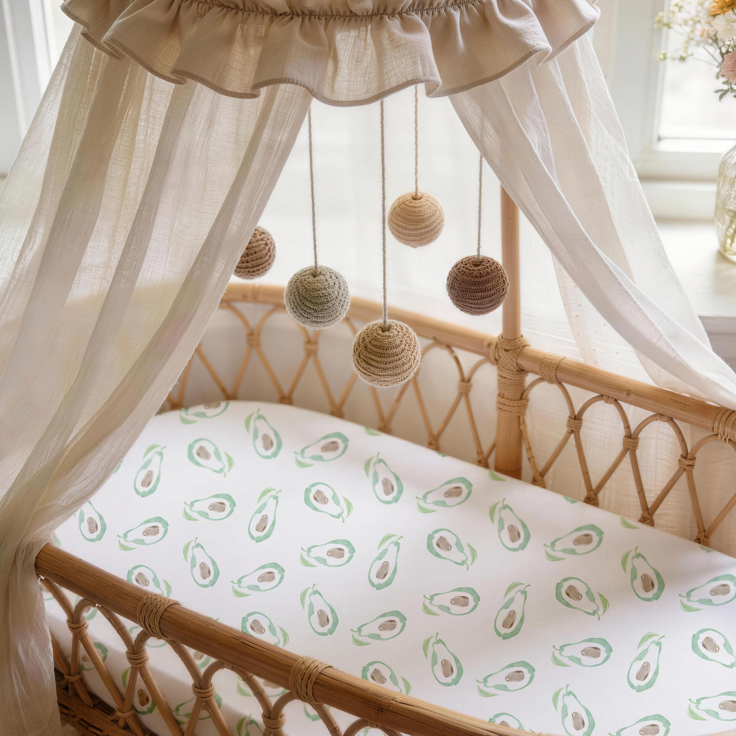 The Avocado Diary | Baby Bassinet Sheet 2-Pack | 33''*17''