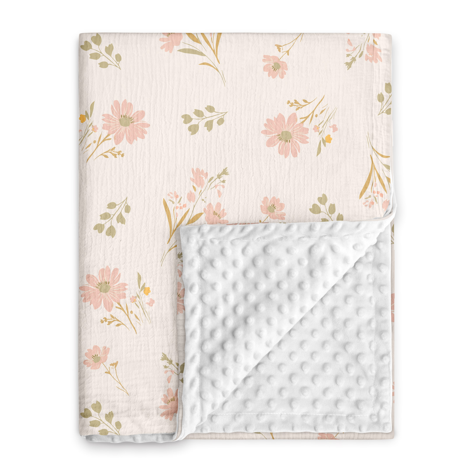 Spring is in the Air | Muslin and Fleece Plush Dot Blanket | 30''*40''