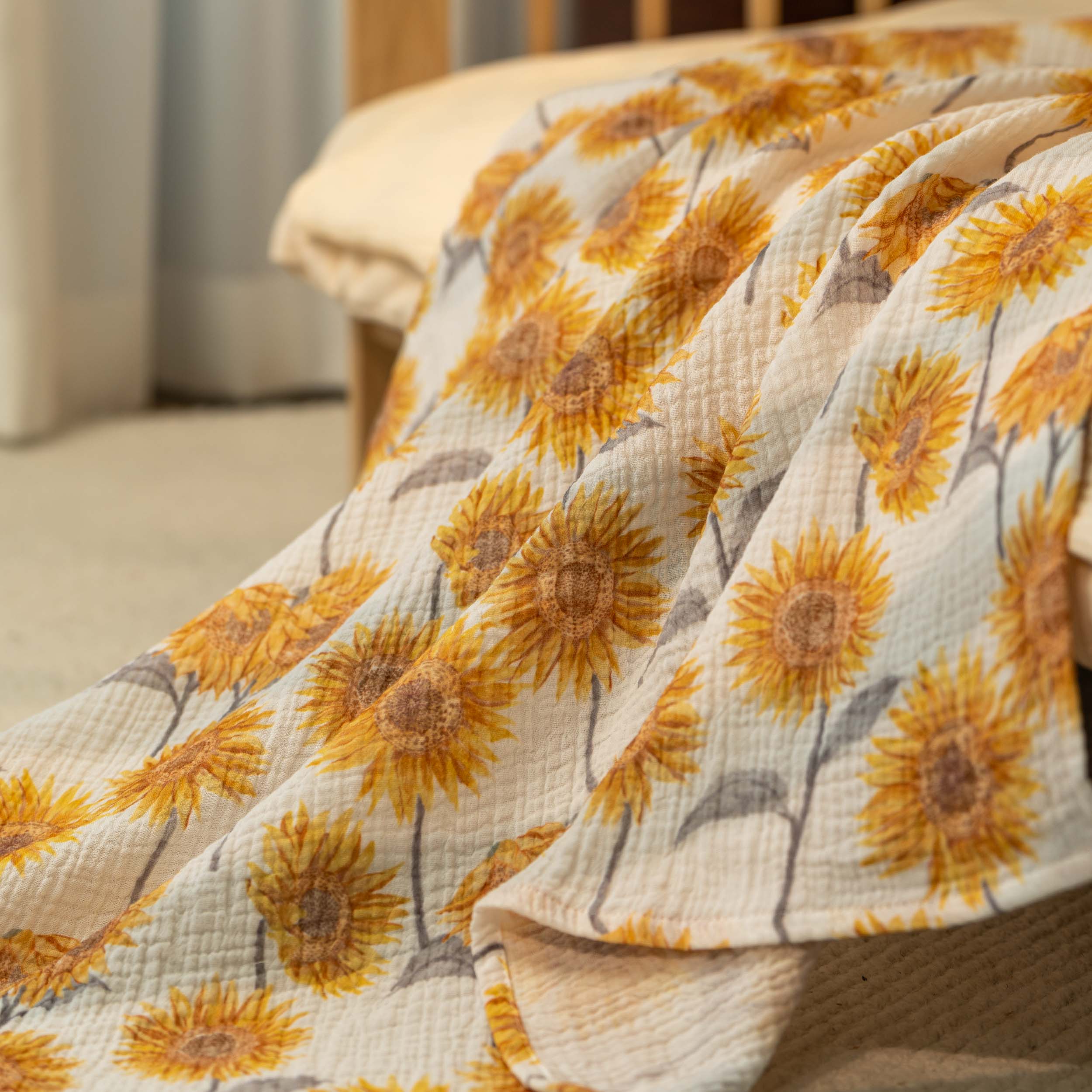 Muslin Swaddle Blankets 3-Pack | 38"x40" | Sunshine Garden