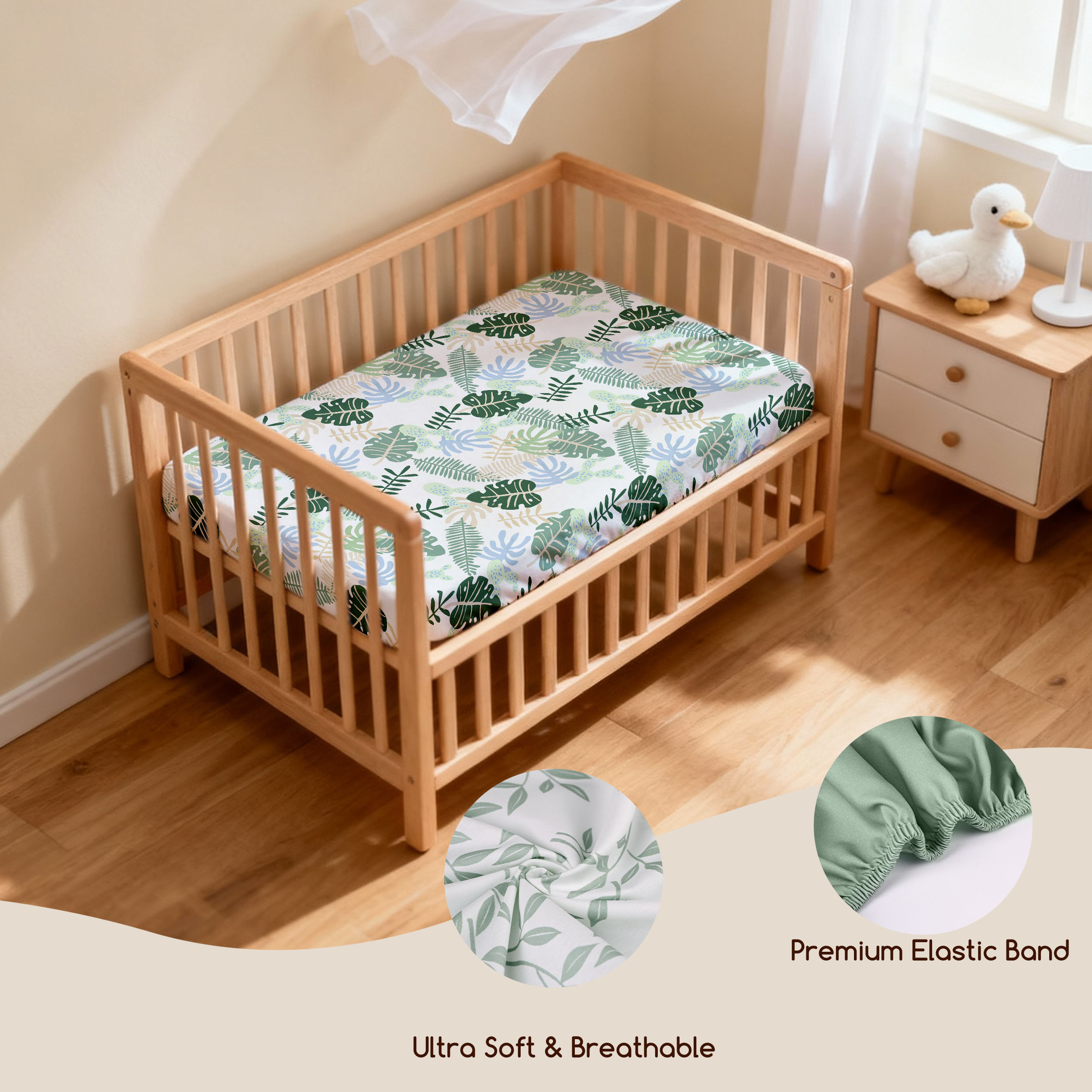 The Summer of Monstera | Bassinet Sheets 3-Pack | 33*20''