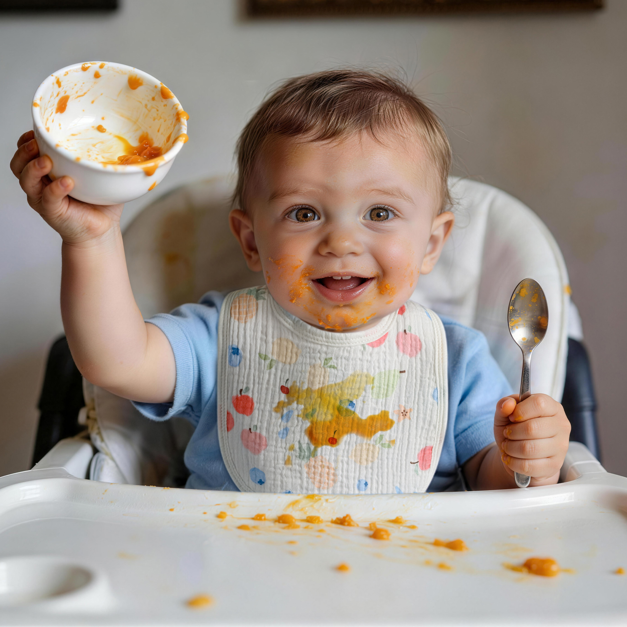 Azure Berry Dream | baby muslin bibs 6 pack | 0-36 months