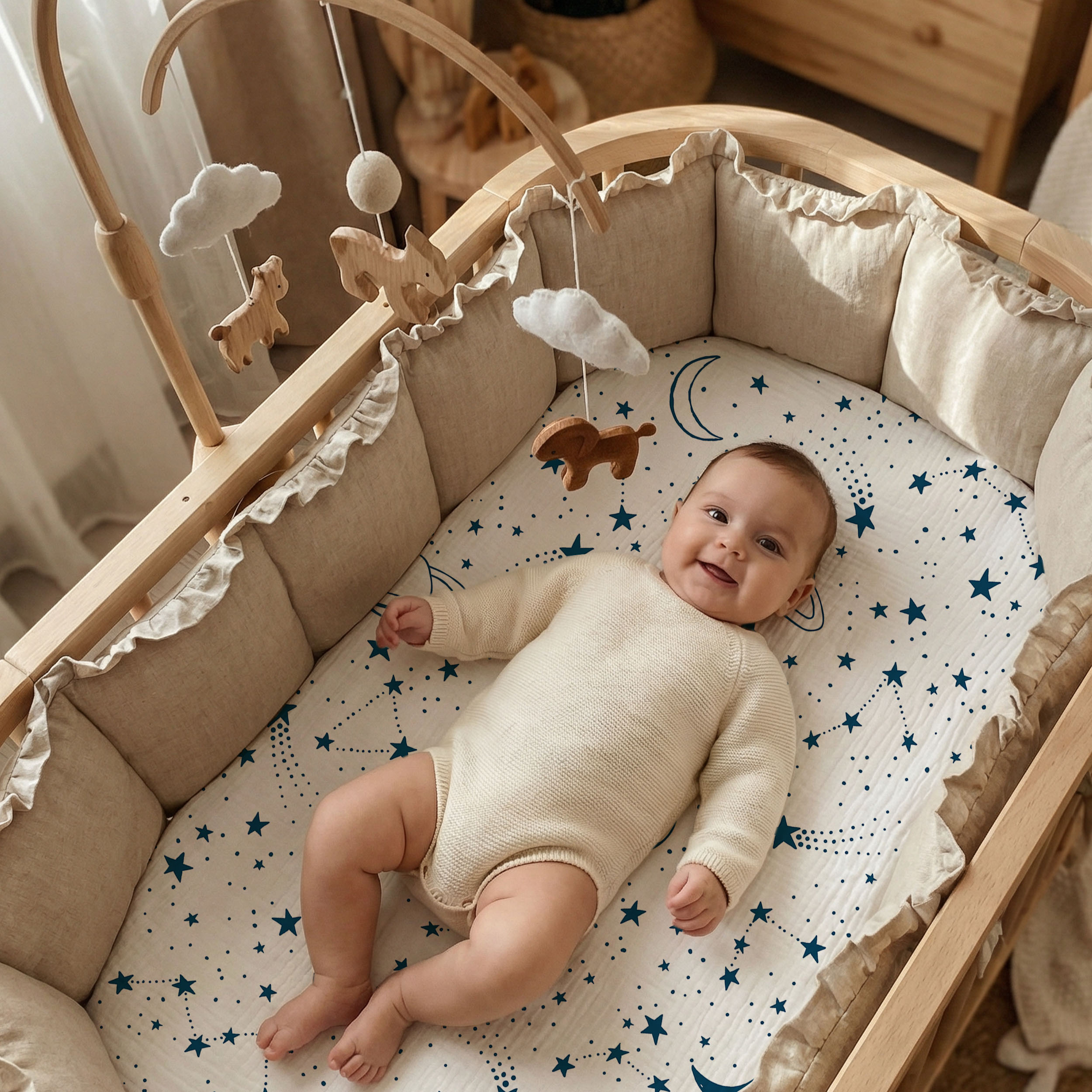 Planet | Muslin Bassinet Sheet 3-Pack | 33''*20''