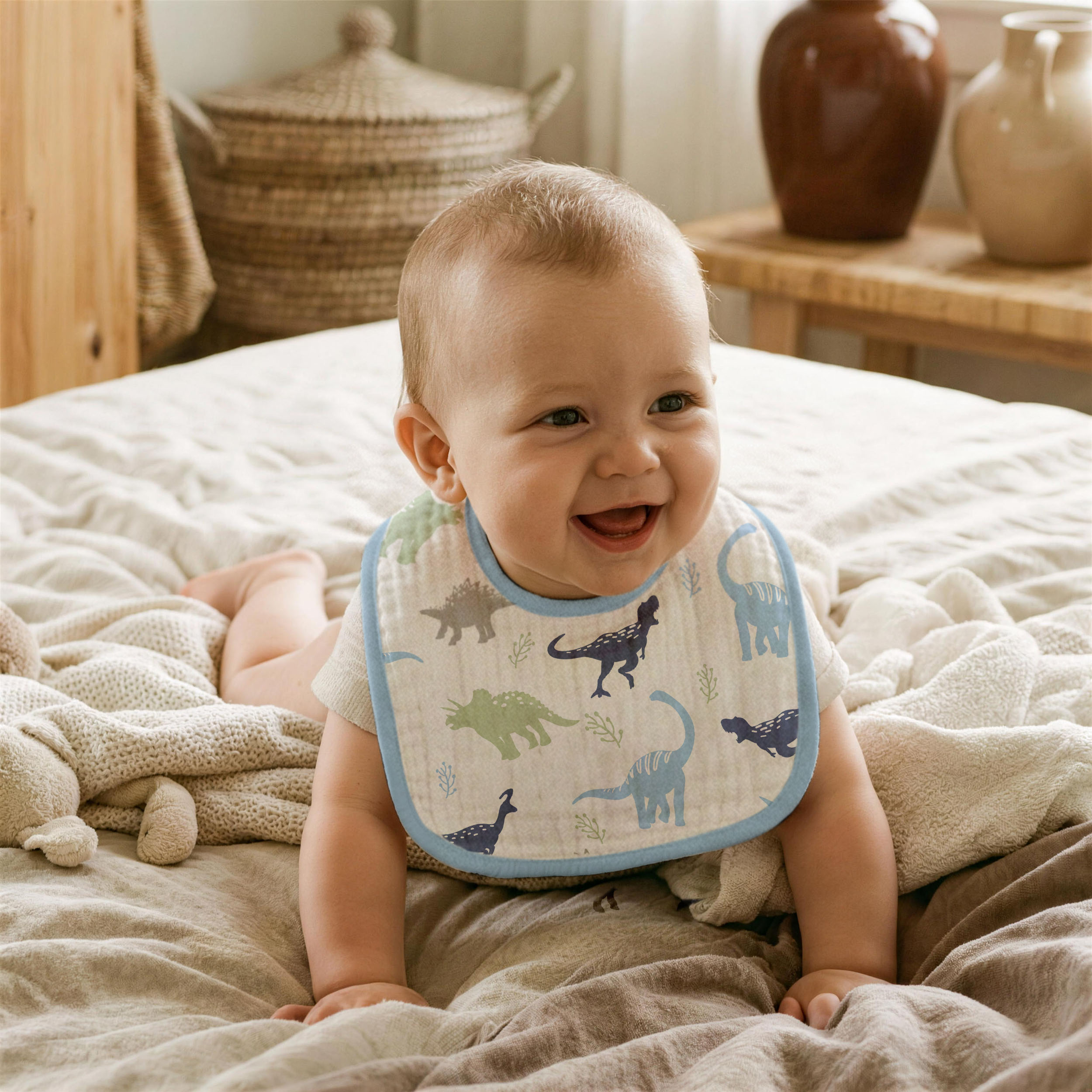 My Dino Pals | baby muslin bibs 6 pack | 0-36 months