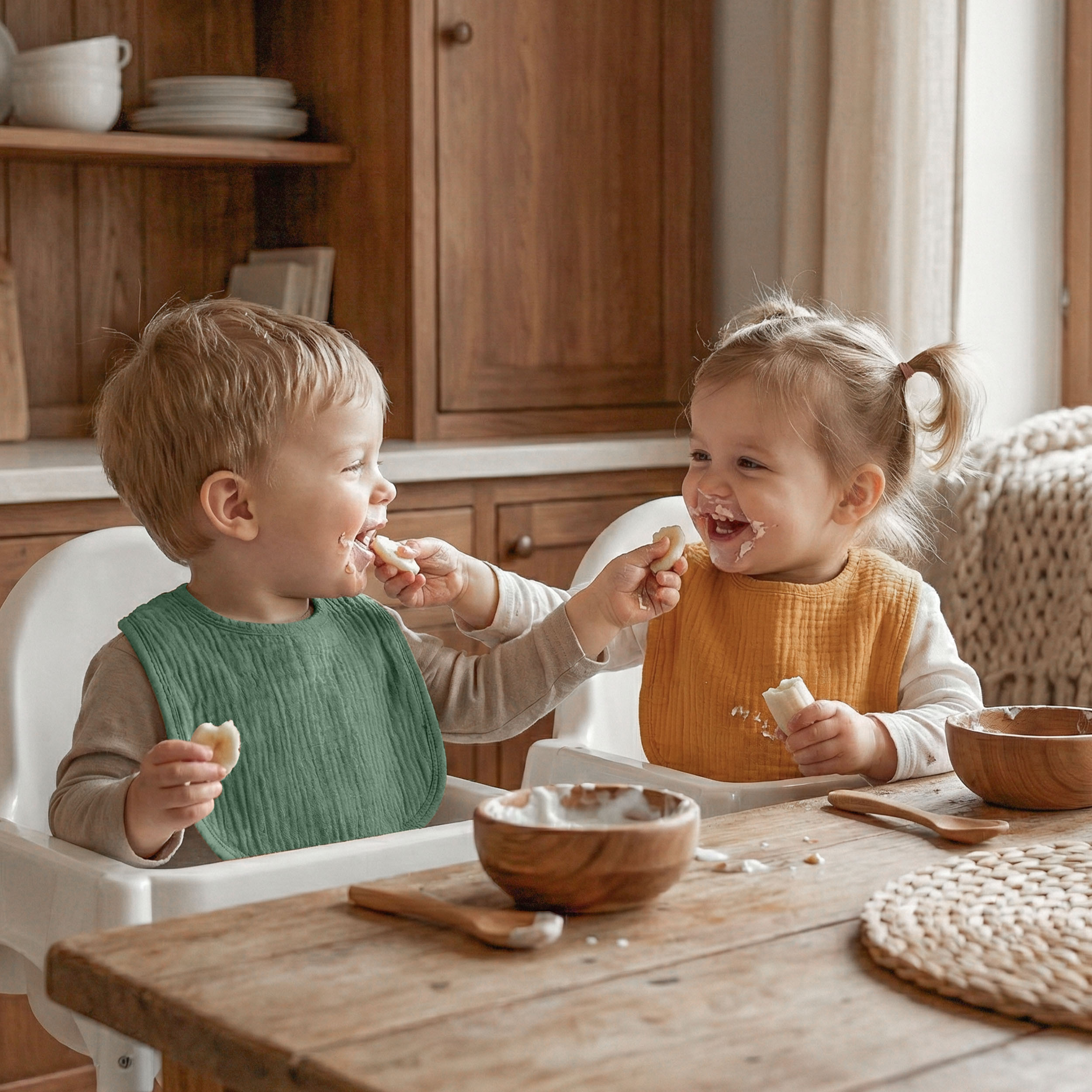 Cozy Rainbow Bib | baby muslin bibs 8 pack | 0-36 months