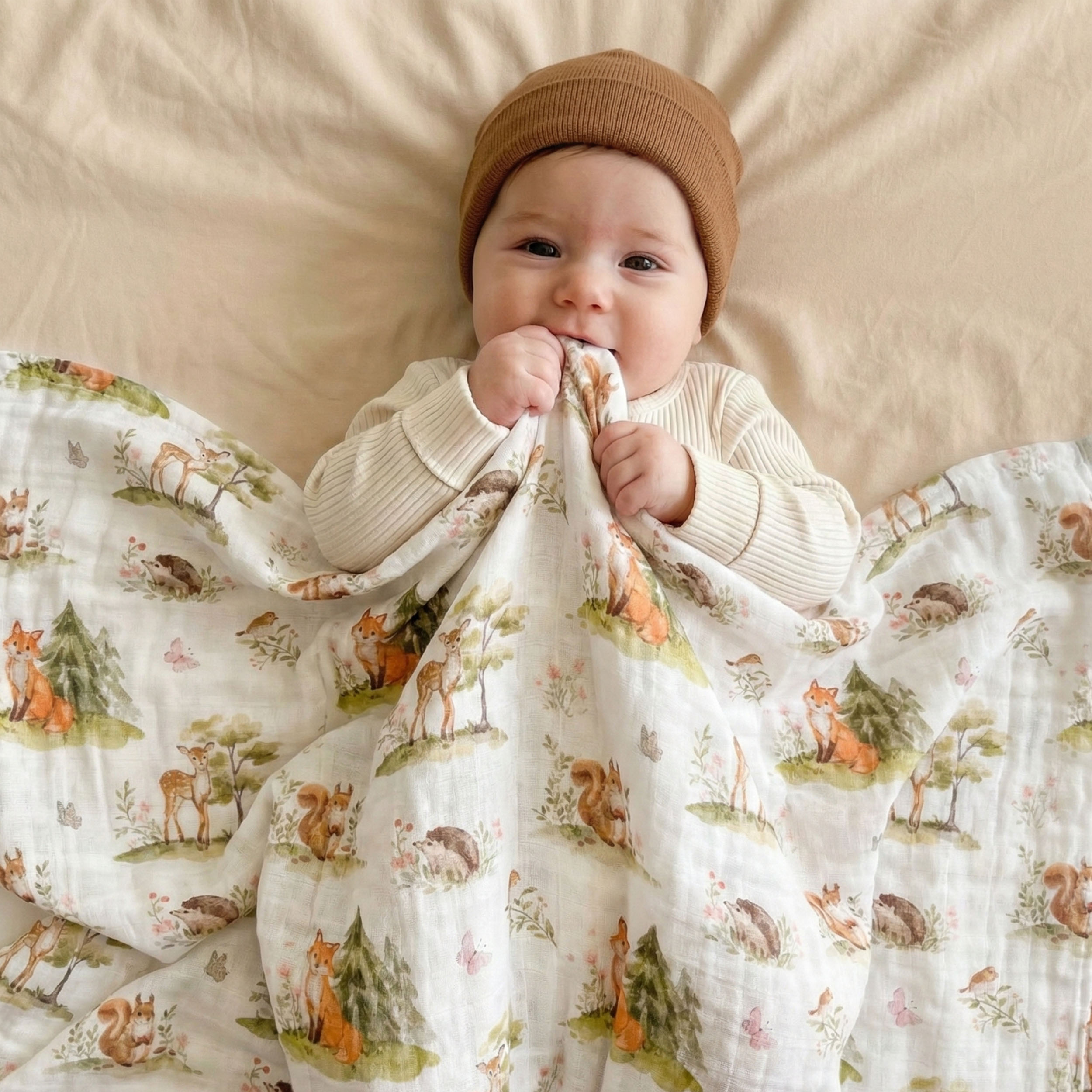 Muslin Swaddle Blankets 4-Pack | 31.5x43.3" | Sylvans