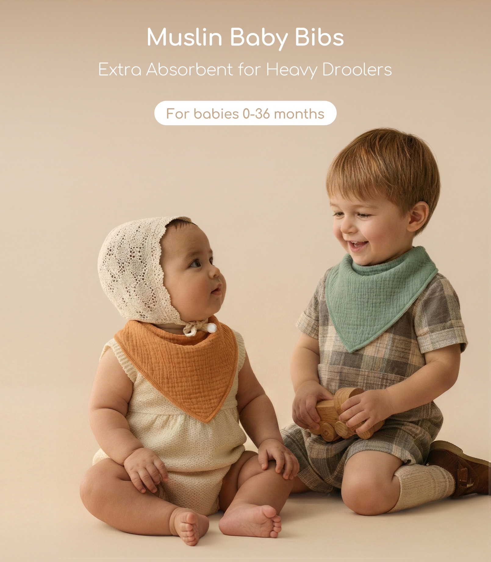 Concerto Palette | Soft & Absorbent Muslin Bandana Bibs 8 Pack