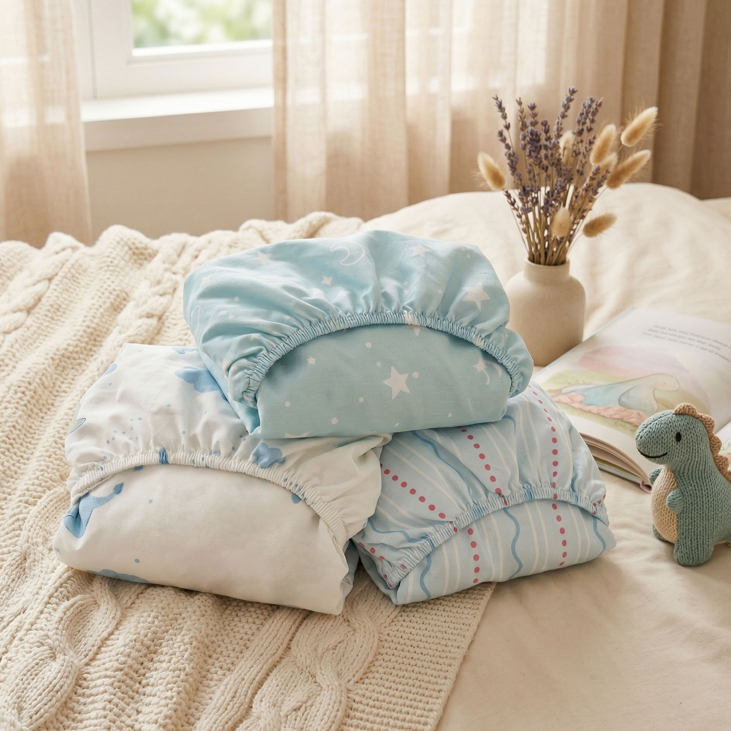 Fairy Dragon and Castle | Bassinet Sheets 3-Pack | 33*20''