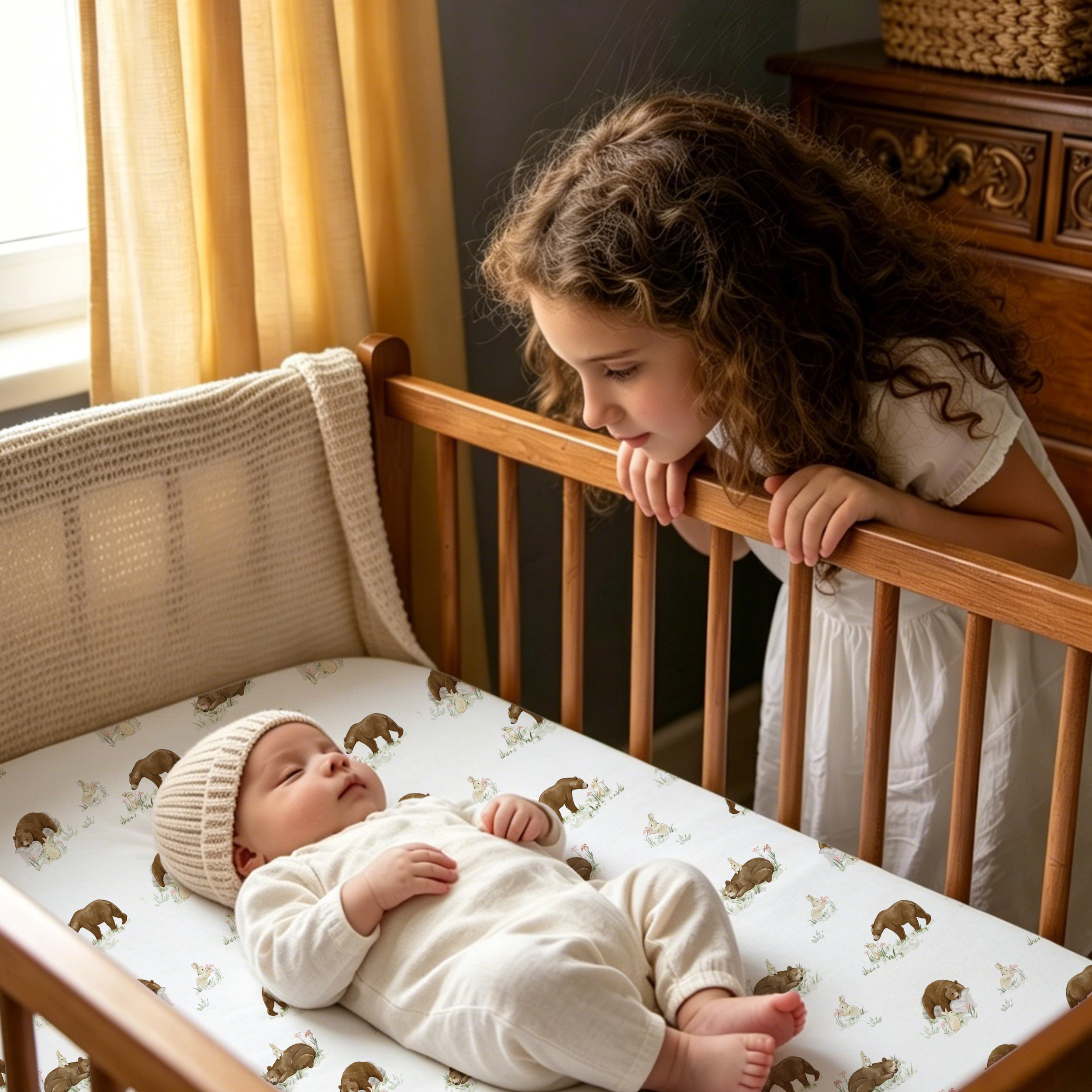 Wildwood Bear Meadow | Bassinet Sheets 4-Pack | 20*33''