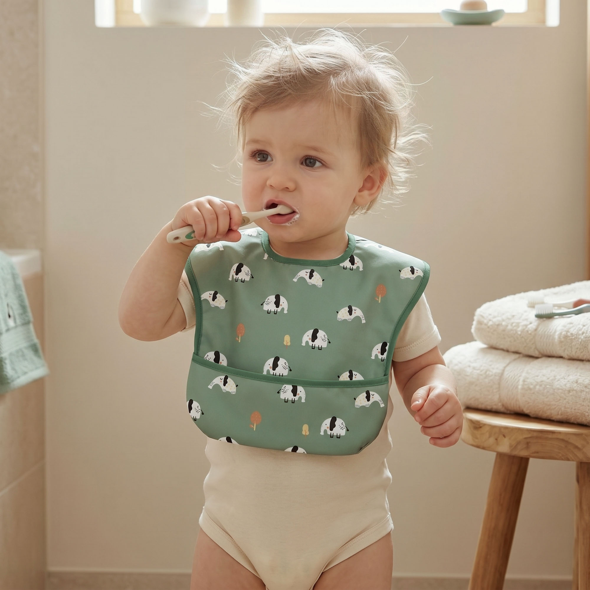 Giraffe & Safari pals | Gllquen baby Waterproof Bibs 3 Pack | 3-24 Months