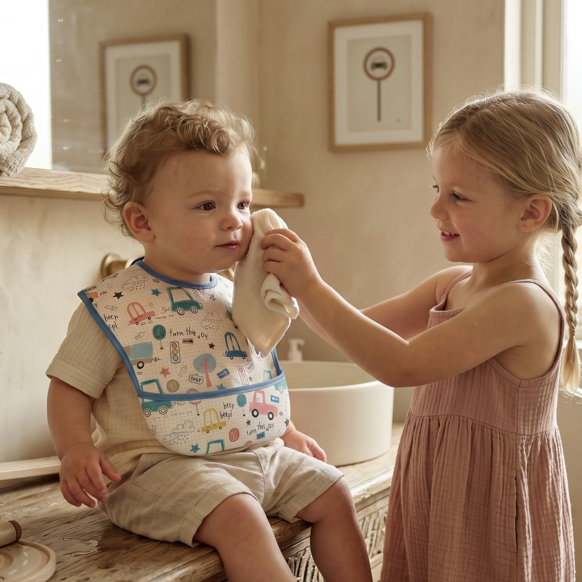 Beep & Woodland | Gllquen baby Waterproof Bibs 3 Pack | 3-24 Months