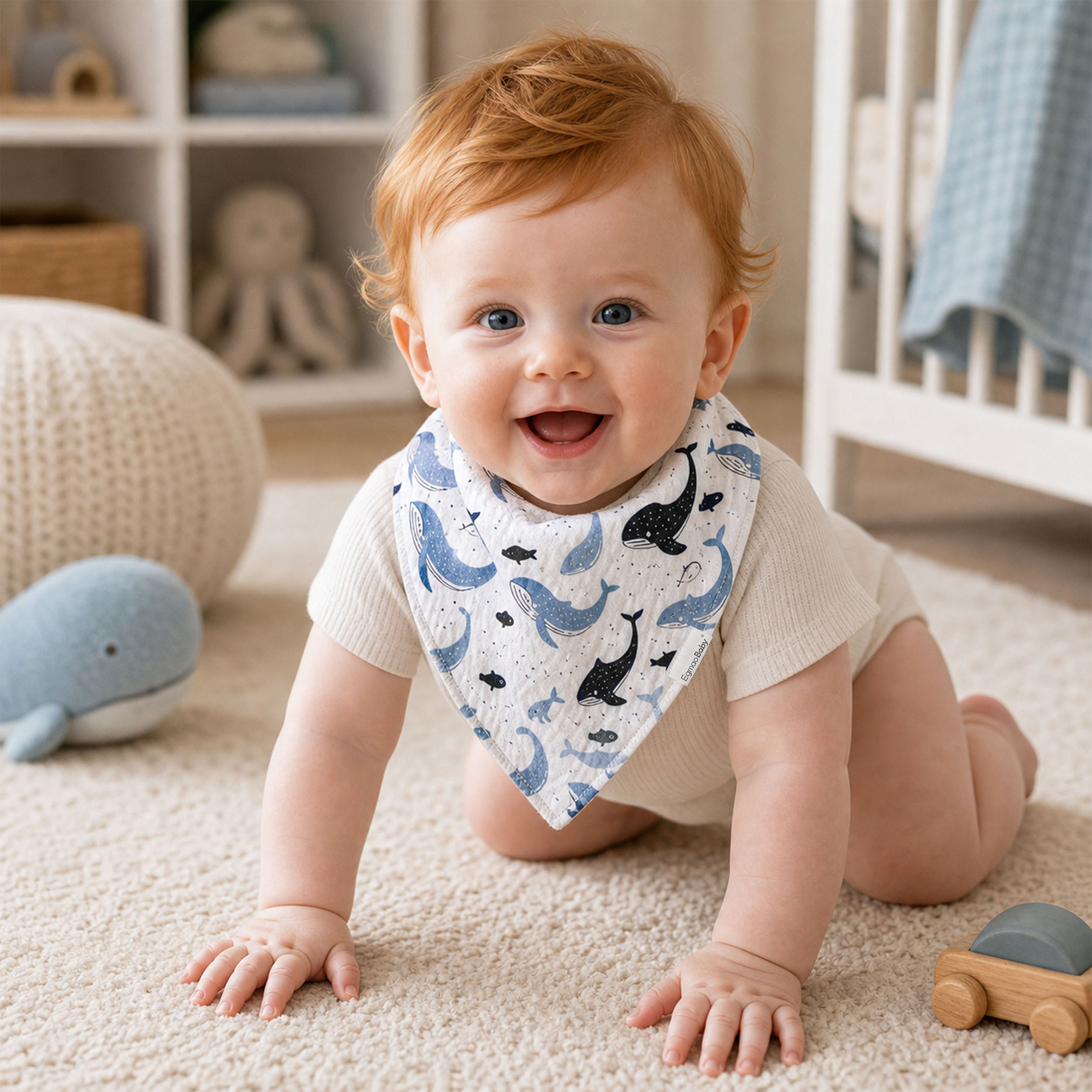 Ocean Breeze Sail | Soft & Absorbent Muslin Bandana Bibs 10 Pack