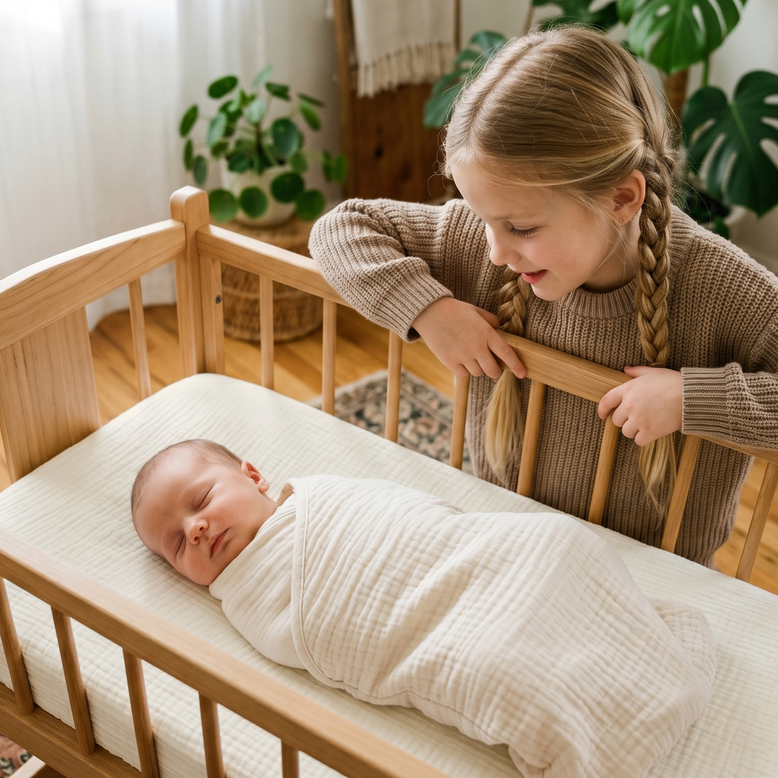 Elegant Rose Oat | Muslin Bassinet Sheet 2-Pack | 33''*20''