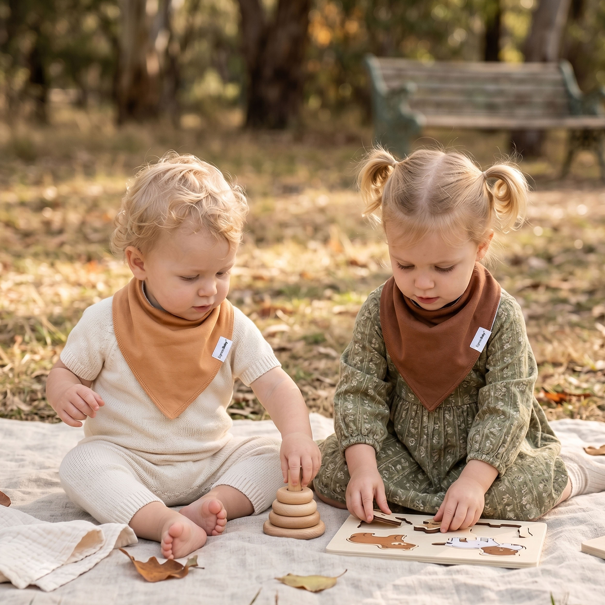 Super Absorbent Bandana Bibs 10 Pack - Soft Earth Palette