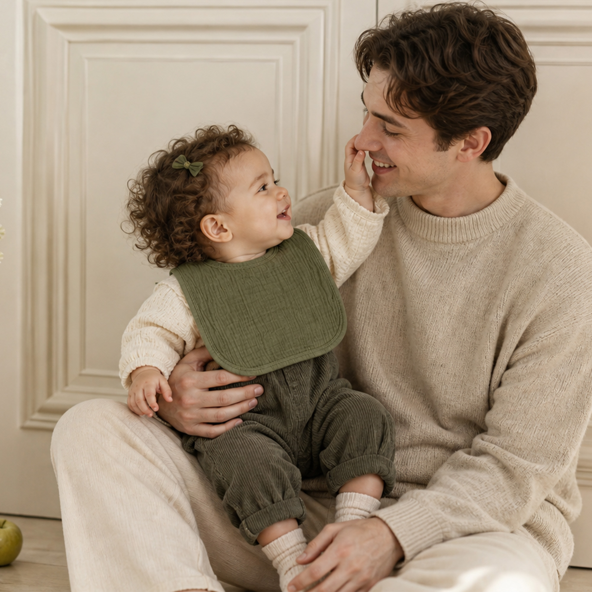 Sage Green Solids | Baby Muslin Bibs 6 Pack | 0-36 Months