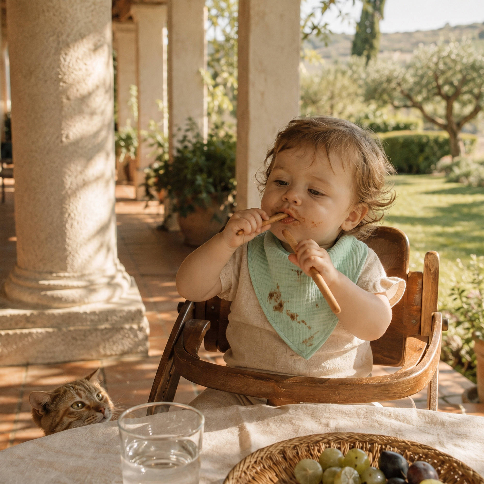 Neutral Earth Solid | Soft & Absorbent Muslin Bandana Bibs 8 Pack