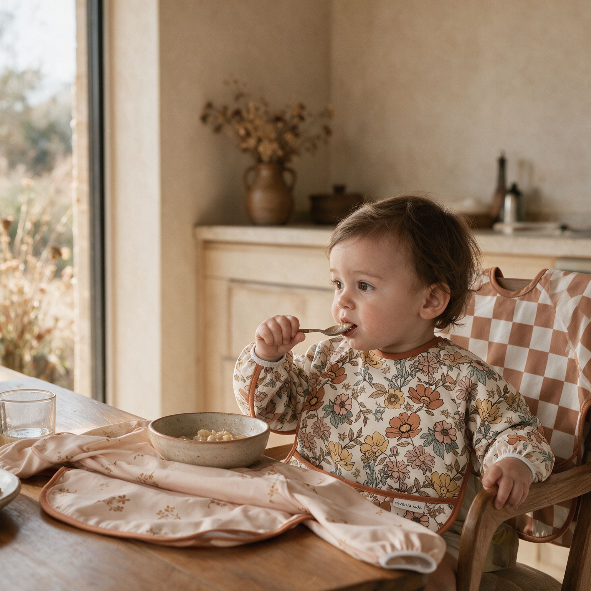 Vintage Floral Bloom | Waterproof Smock Bibs 3 Pack | 6-24 Months