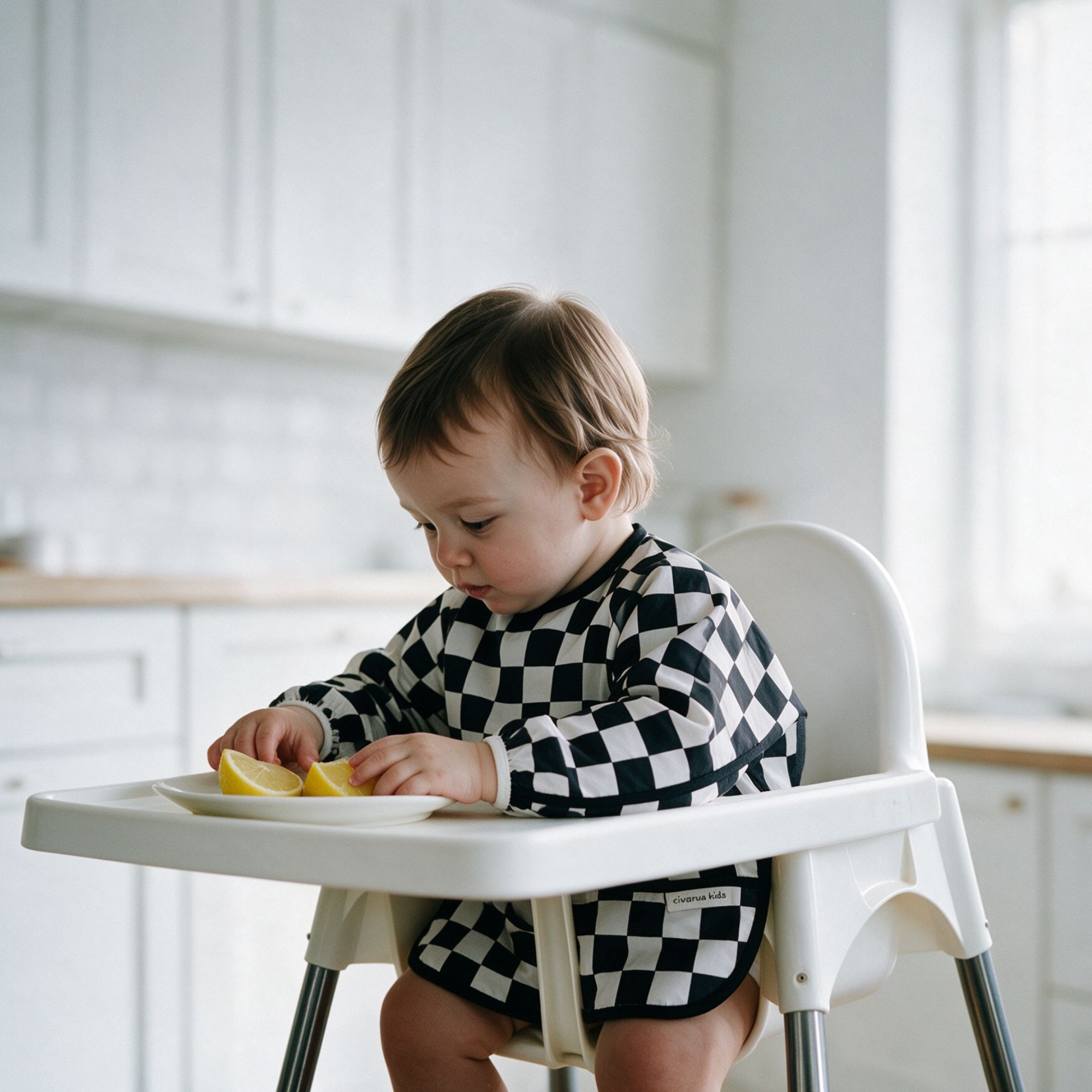 Black & Blue Check | Waterproof Smock Bibs 3 Pack | 6-24 Months