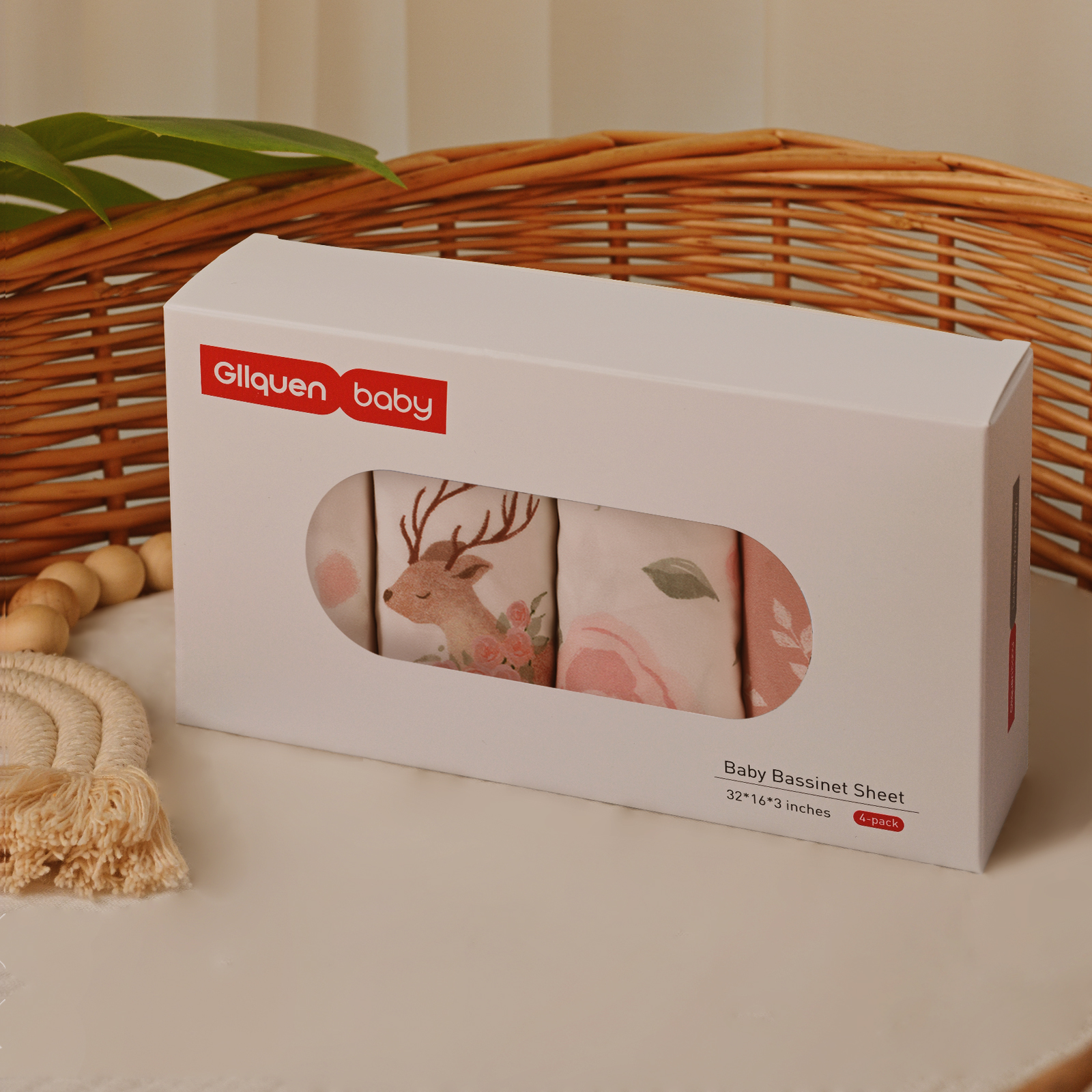 Deer & Rose | Soft Microfiber Fitted Change Pad Cover & Bassinet Sheets 4 Pack | 16''*32''