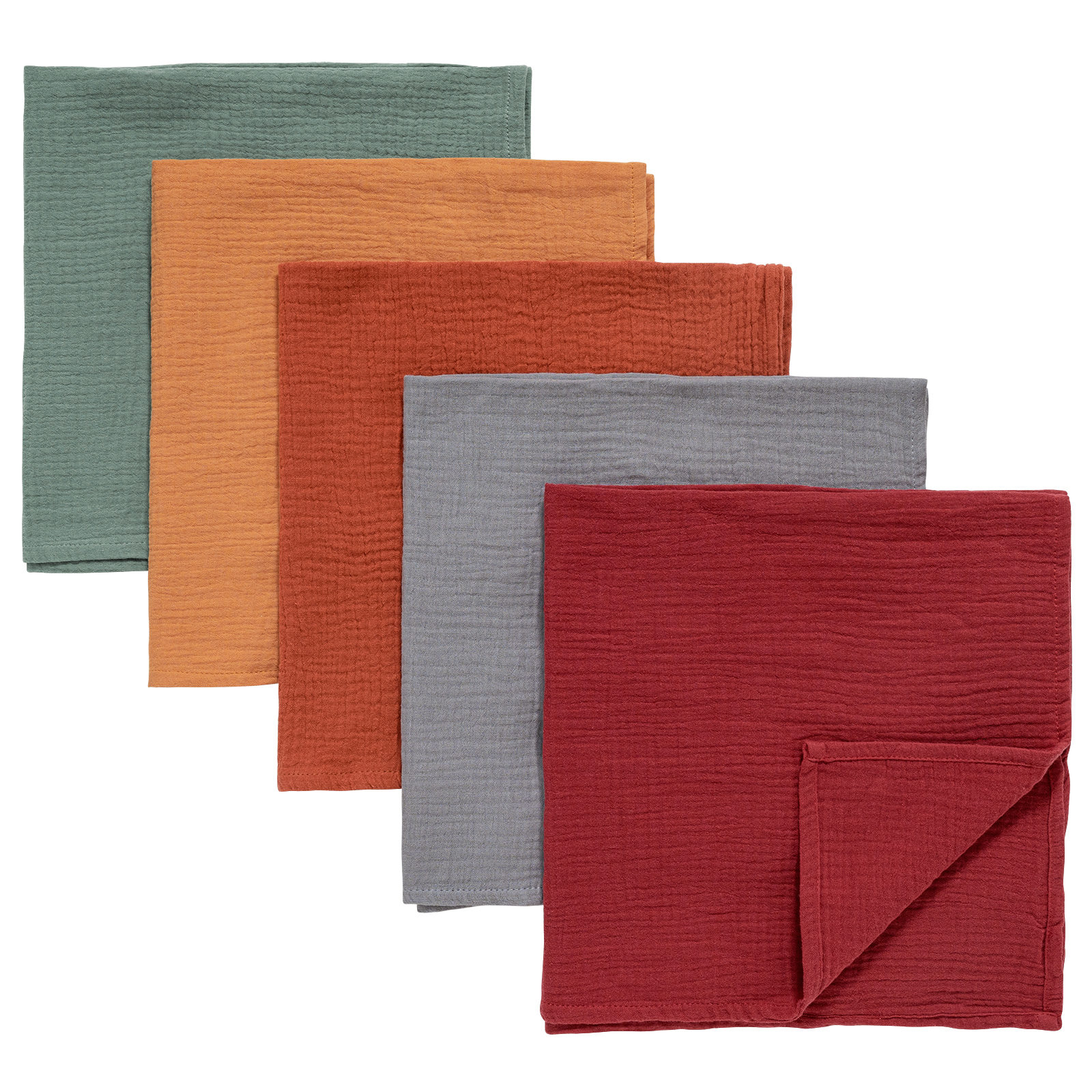 Muslin Swaddle Blankets 5-Pack, 23.5"x23.5" - Carols
