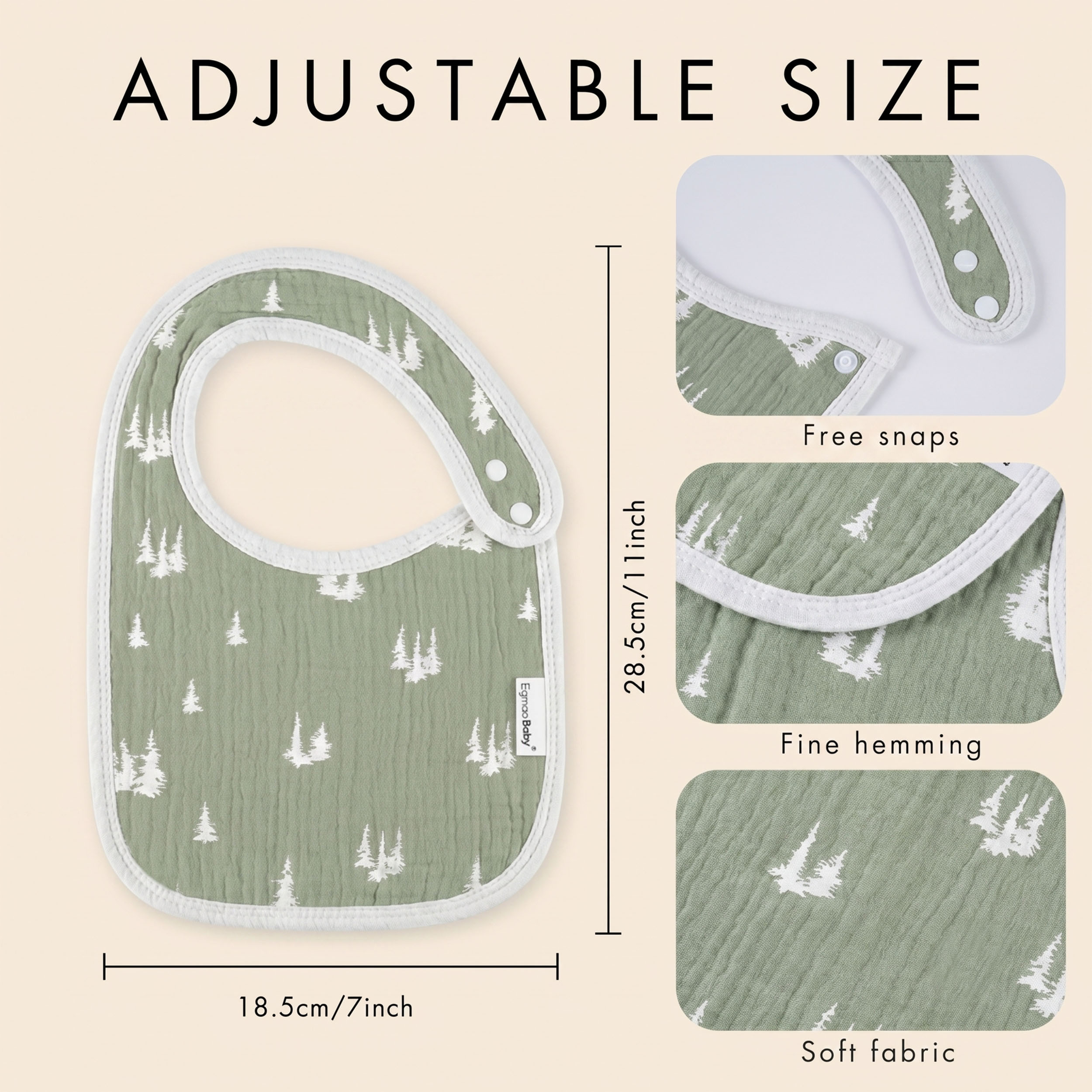 Dinosaur Mountain Adventure | baby muslin bibs 5 pack | 0-36 months