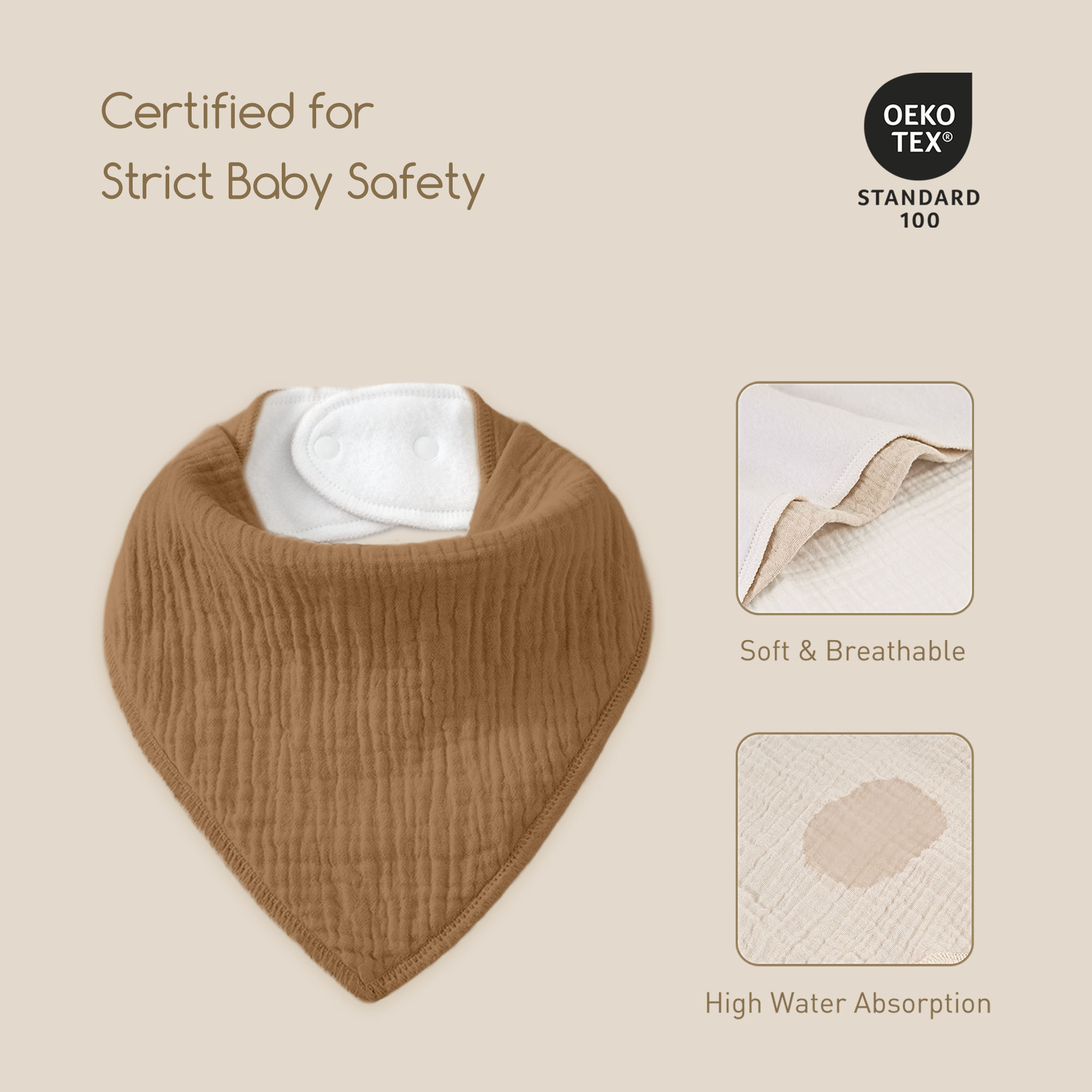 Warm Ember Glow | Soft & Absorbent Muslin Bandana Bibs 10 Pack