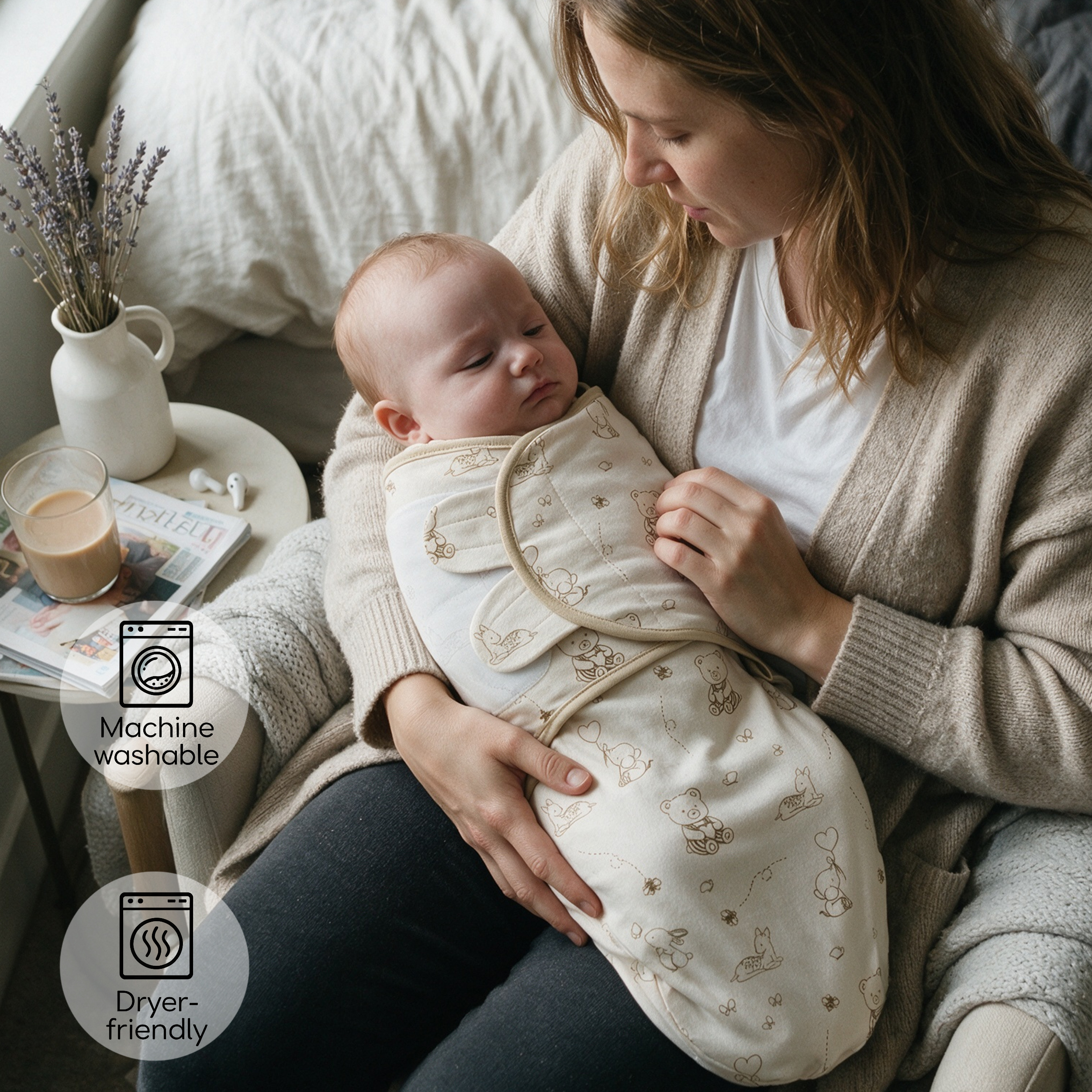 Sage Bear & Bunny | Baby Swaddle 2-Pack | 0-3 Months