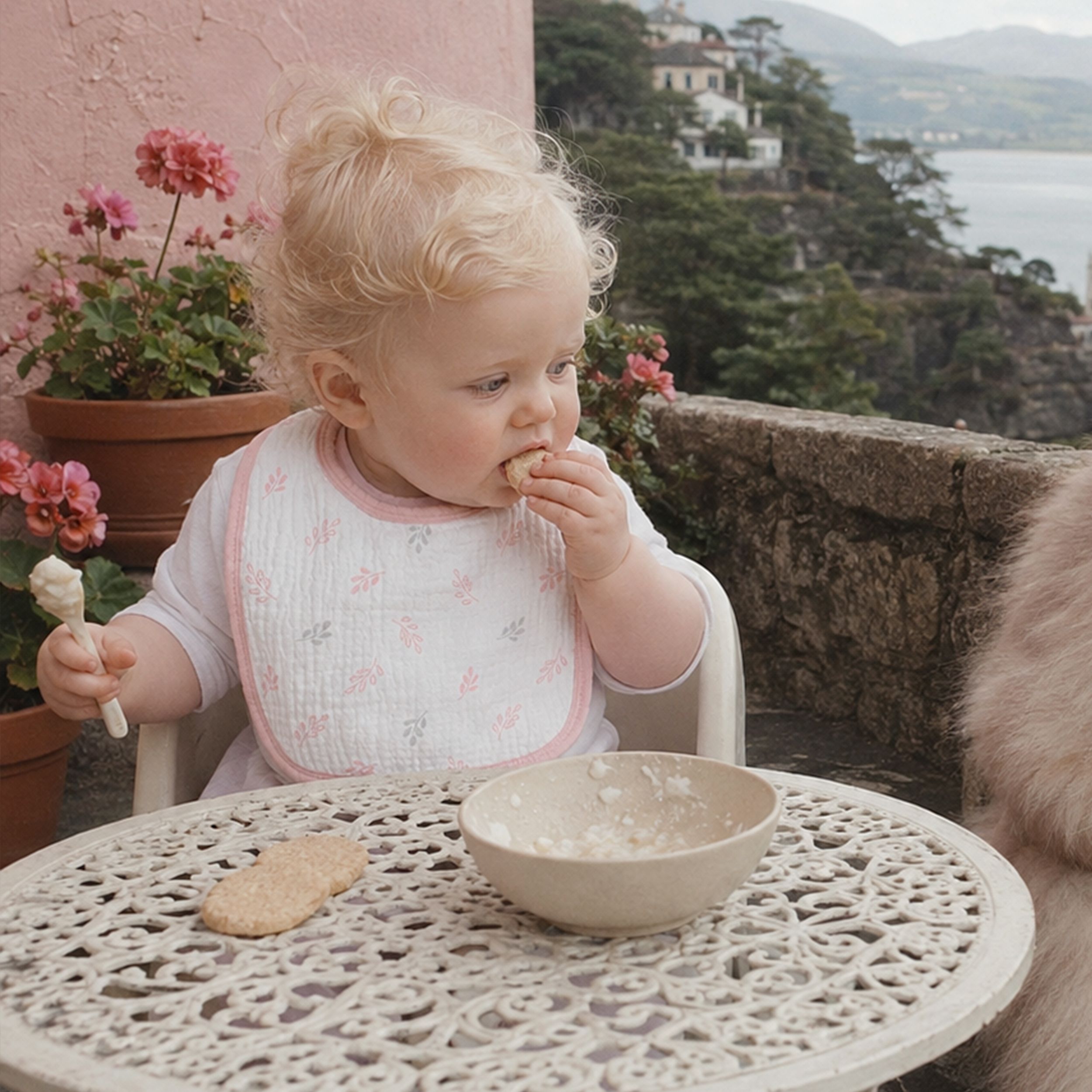 Pink Lavender Floral | baby muslin bibs 8 pack | 0-36 months