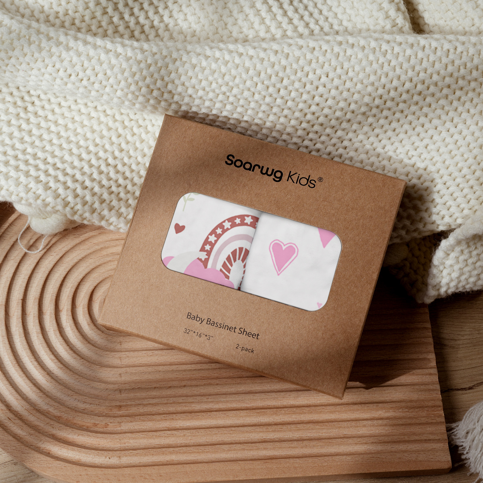 Rainbow | Bassinet Sheets 2-Pack | 16''*32''