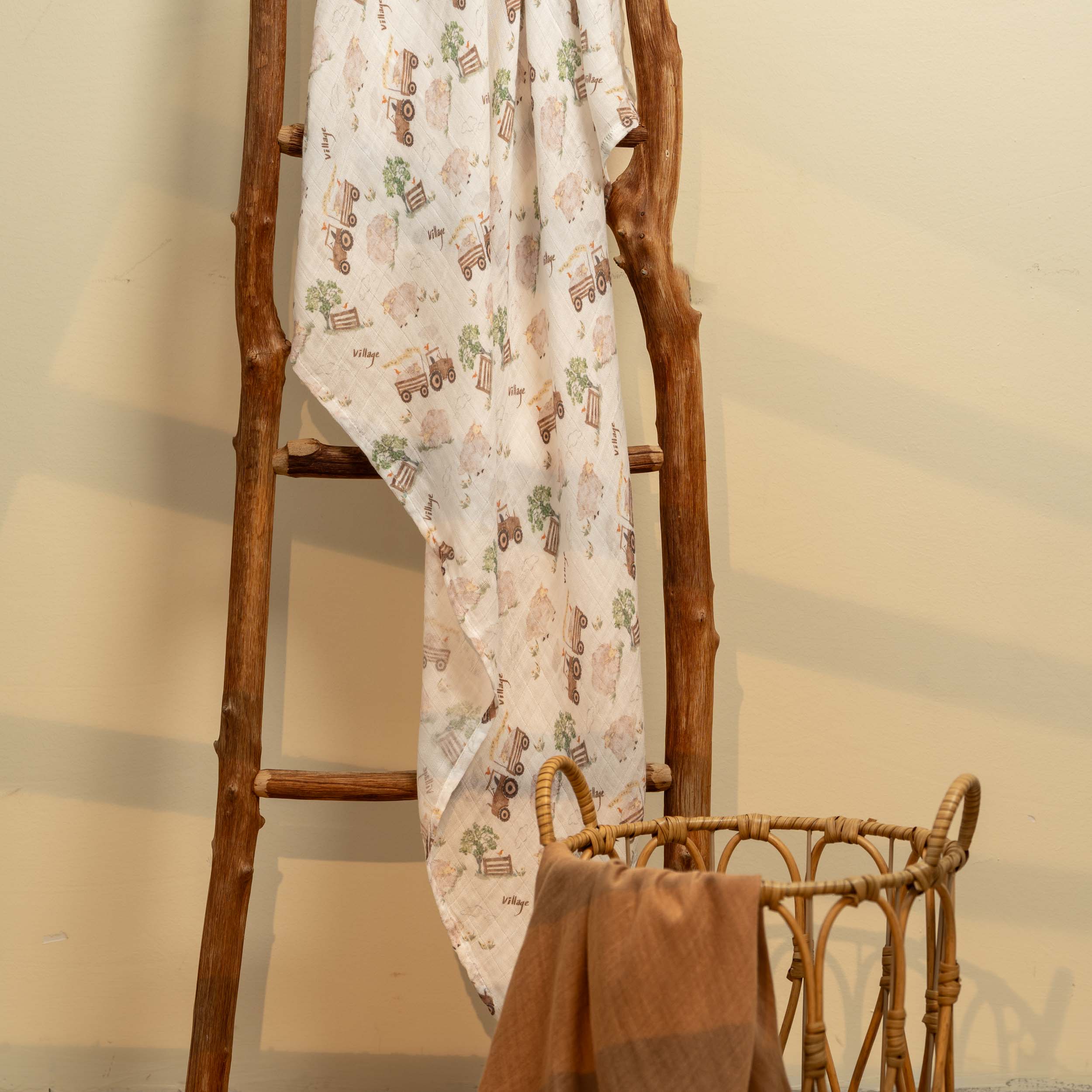 Muslin Swaddle Blankets 2-Pack | 35"x40" | Barn Prelude