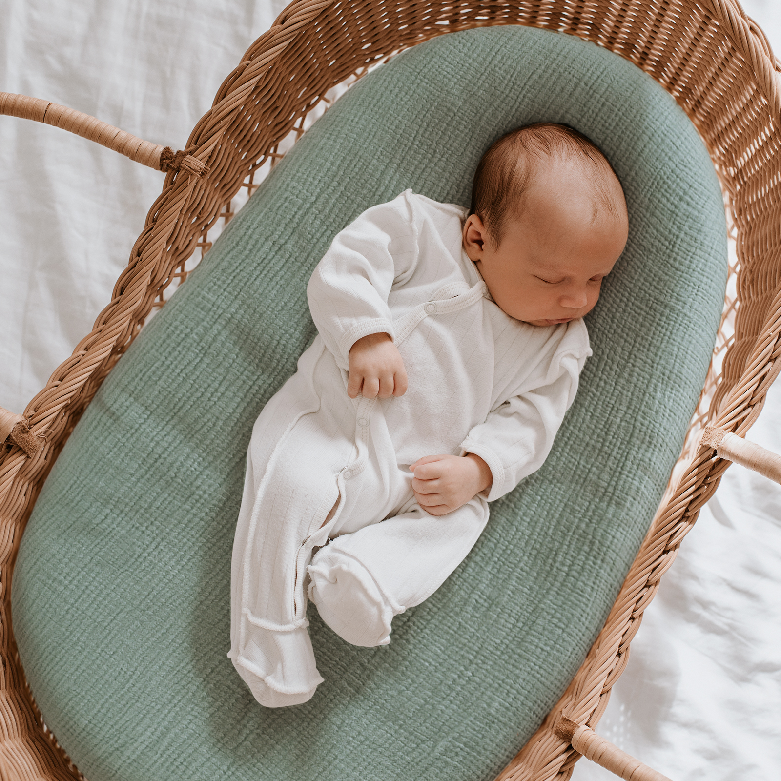 Natural Leaves  | Muslin Bassinet Sheets 2-Pack | 33''*17'' 100% Muslin Cotton