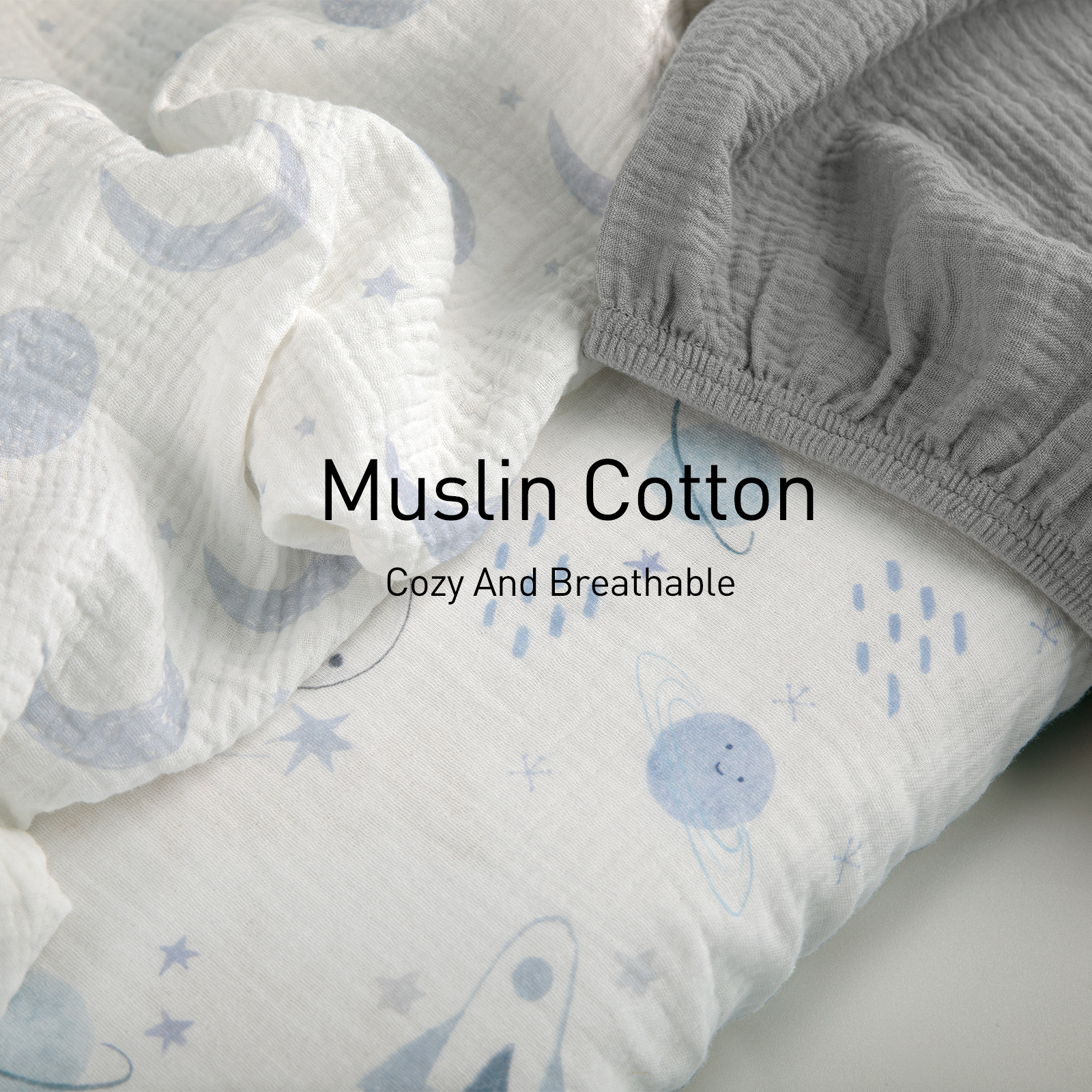 Space Exploration  | Muslin Bassinet Sheets 3-Pack | 33''*17''