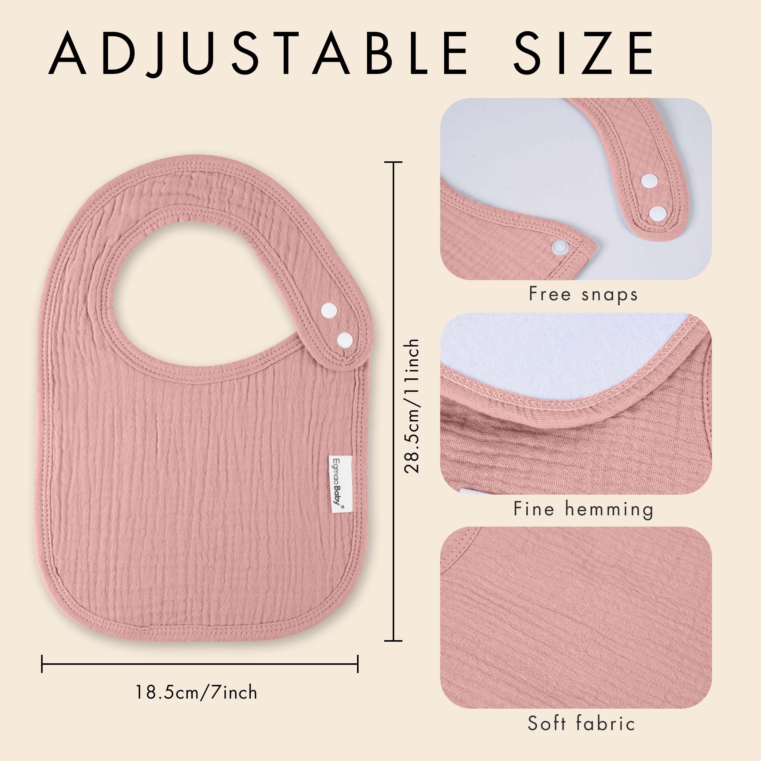 Mauve Floral Argyle | baby muslin bibs 5 pack | 0-36 months