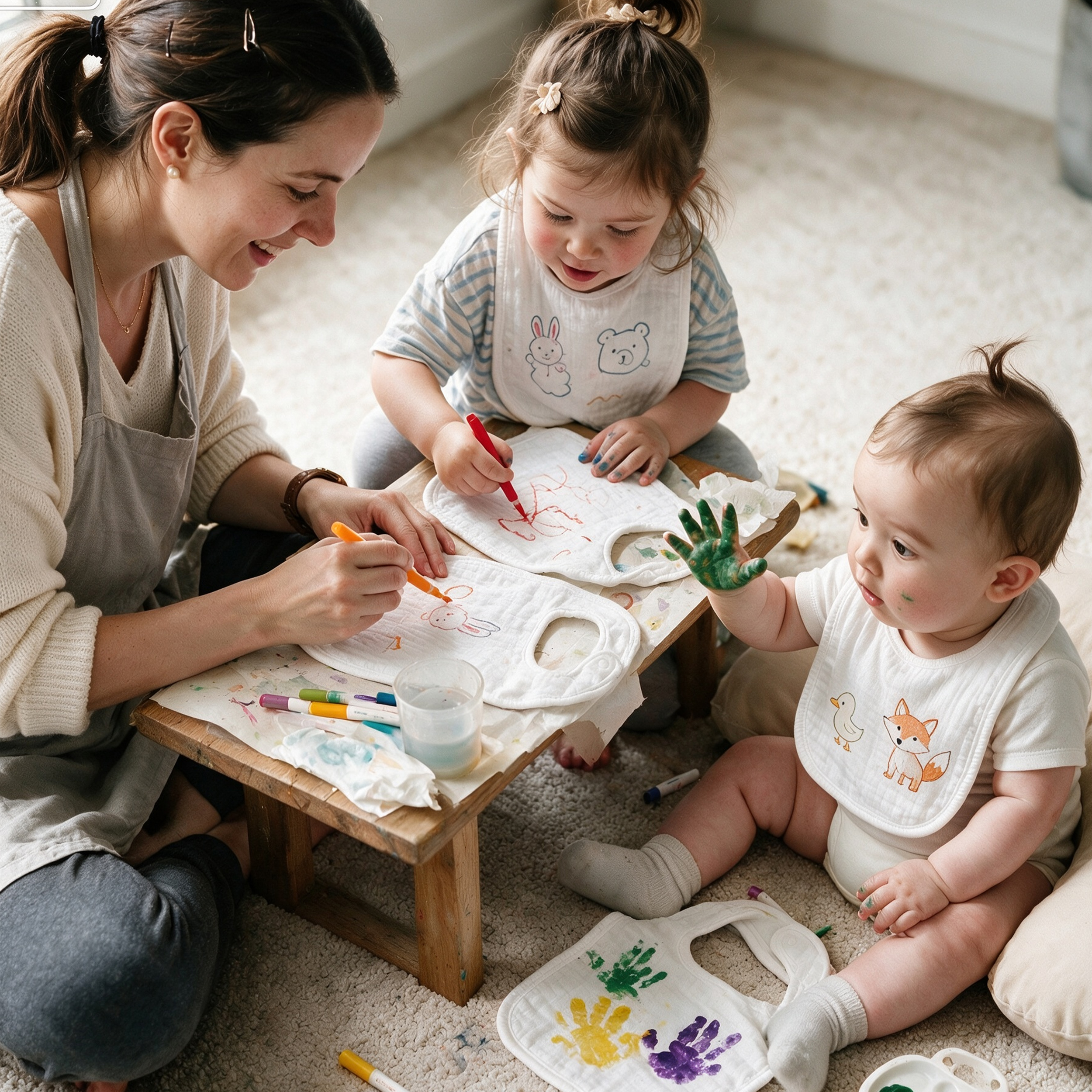 Natural White Solid | baby muslin bibs 8 pack | 0-36 months