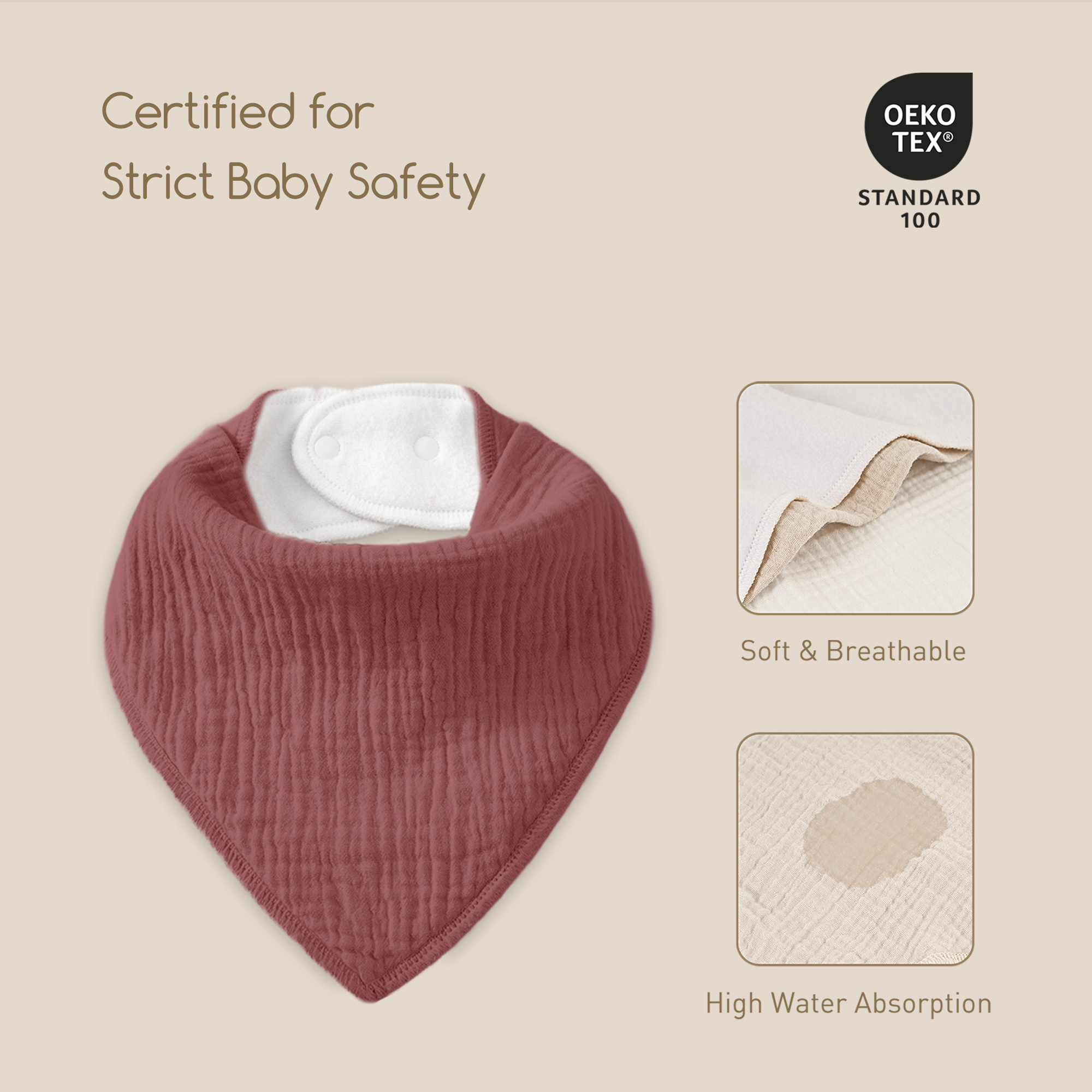 Vintage Pink Daisy Plaid | Soft & Absorbent Muslin Bandana Bibs 8 Pack