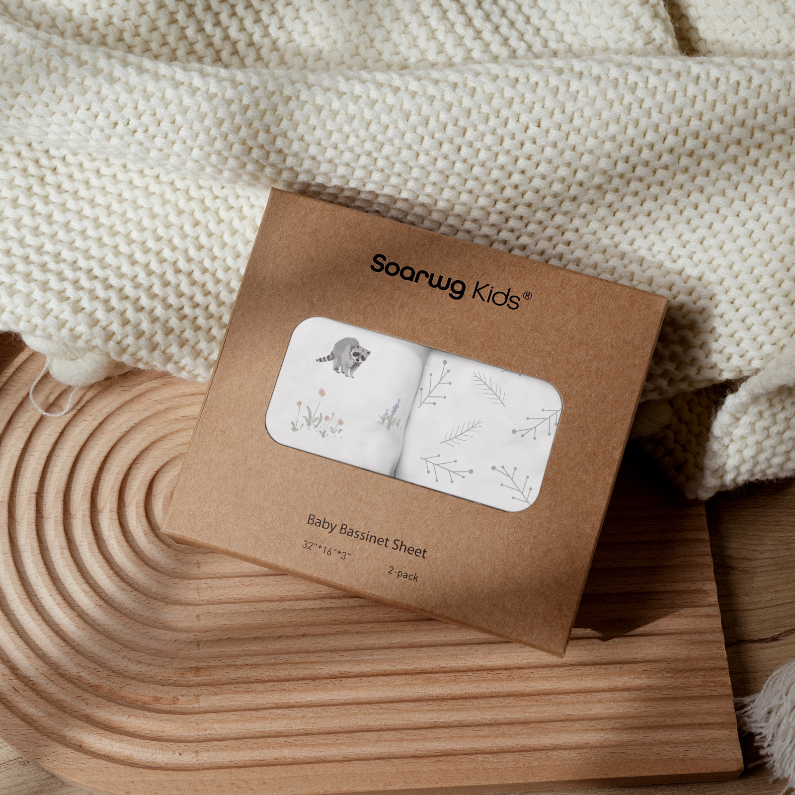 Raccoon | Bassinet Sheets 2-Pack | 16''*32''