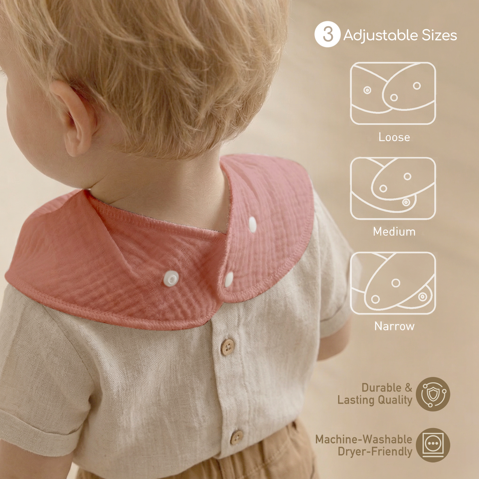 Vintage Pink Daisy Plaid | Soft & Absorbent Muslin Bandana Bibs 8 Pack
