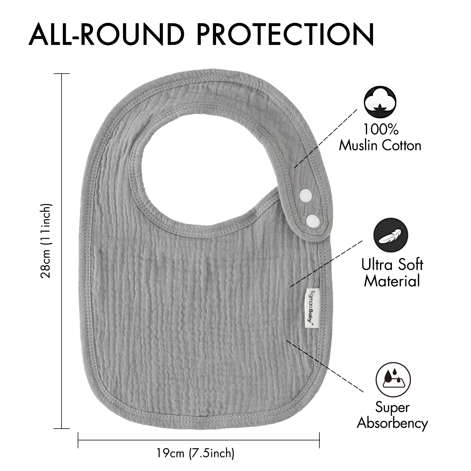 Rich | Organic Cotton Bandana Bibs 5 Pack | 0-36 months