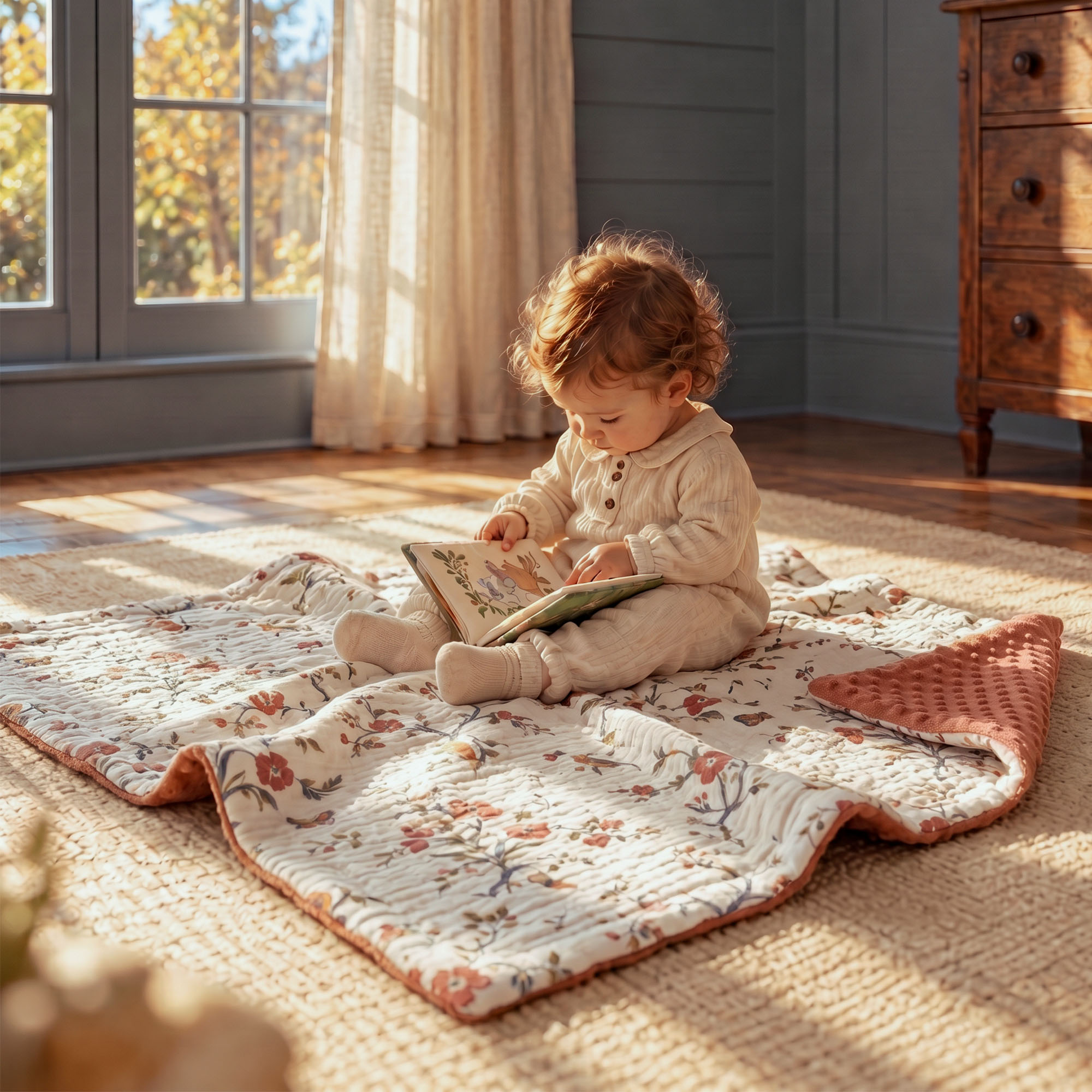 Mémé's Vintage Tablecloth | Muslin and Fleece Plush Dot Blanket | 30''*40''
