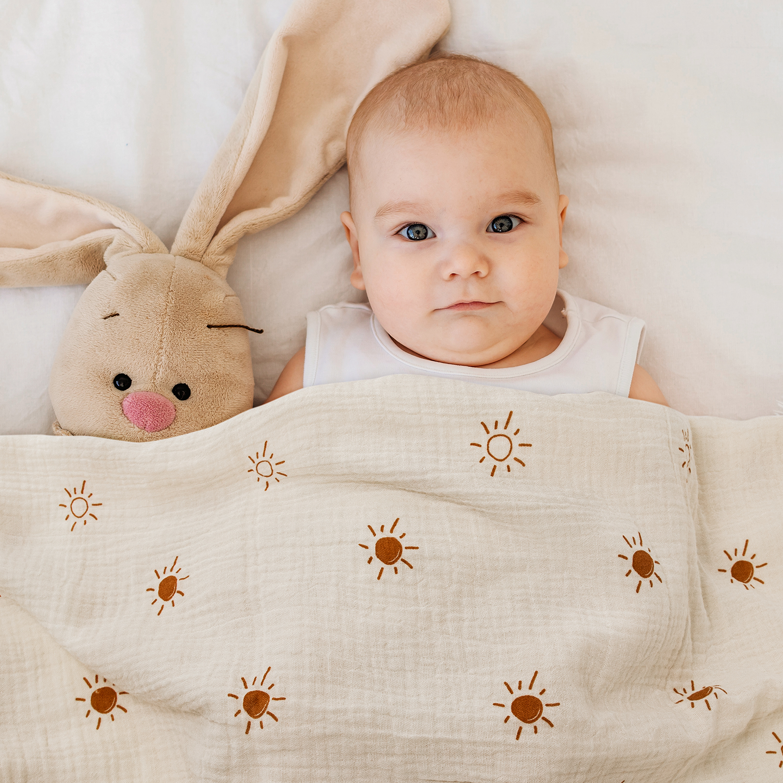 Muslin Swaddle Blankets 3-Pack, 38"x40" - Rising 