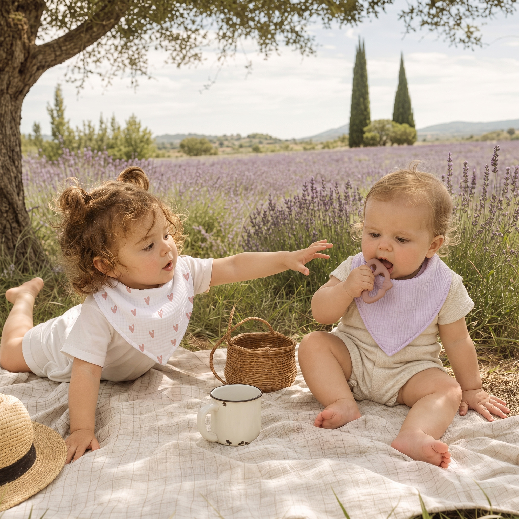Blush Pastel Petal | Soft & Absorbent Muslin Bandana Bibs 8 Pack