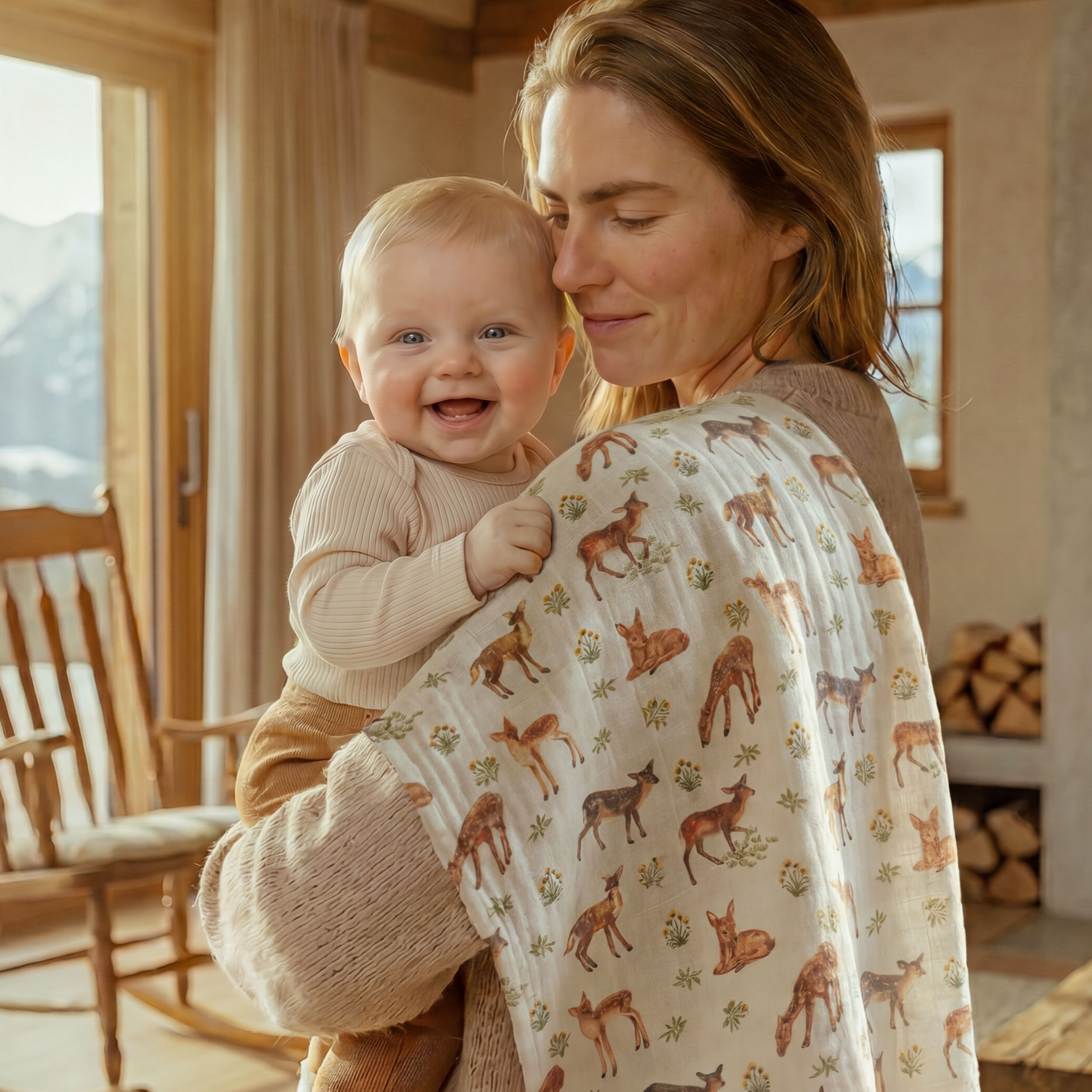 Muslin Swaddle Blankets 6-Pack | 27x27" | Fawn & Wildflowers