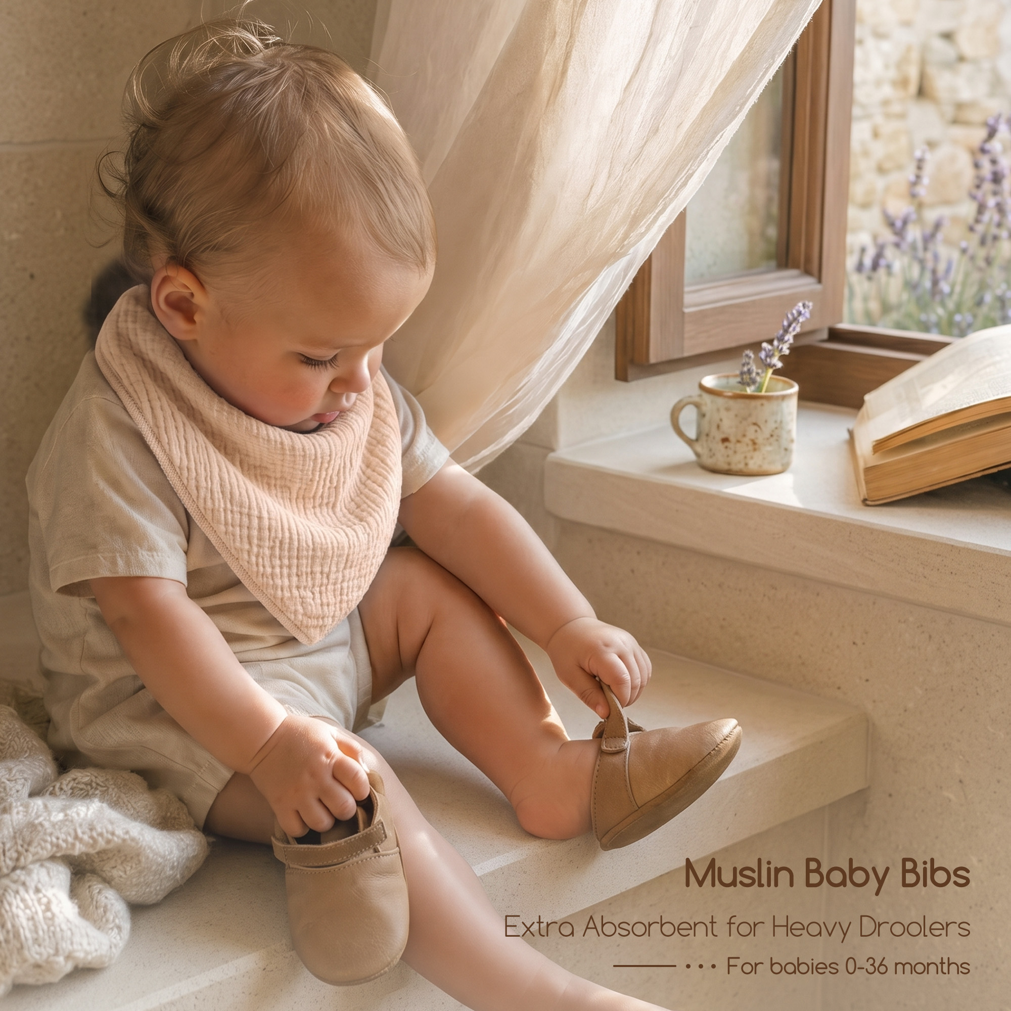 Blush Pastel Petal | Soft & Absorbent Muslin Bandana Bibs 8 Pack