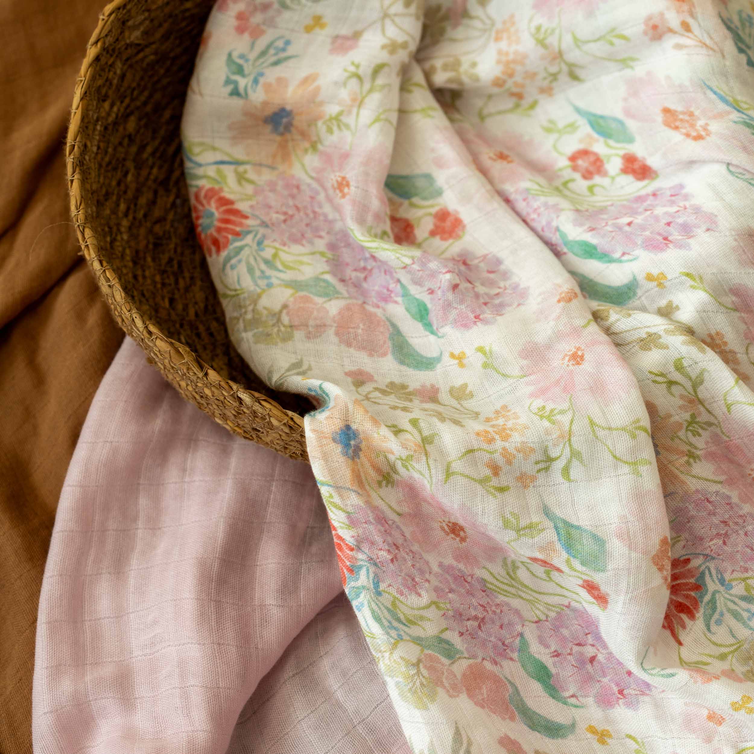 Muslin Swaddle Blankets 2-Pack | 35"x40" | Floradream
