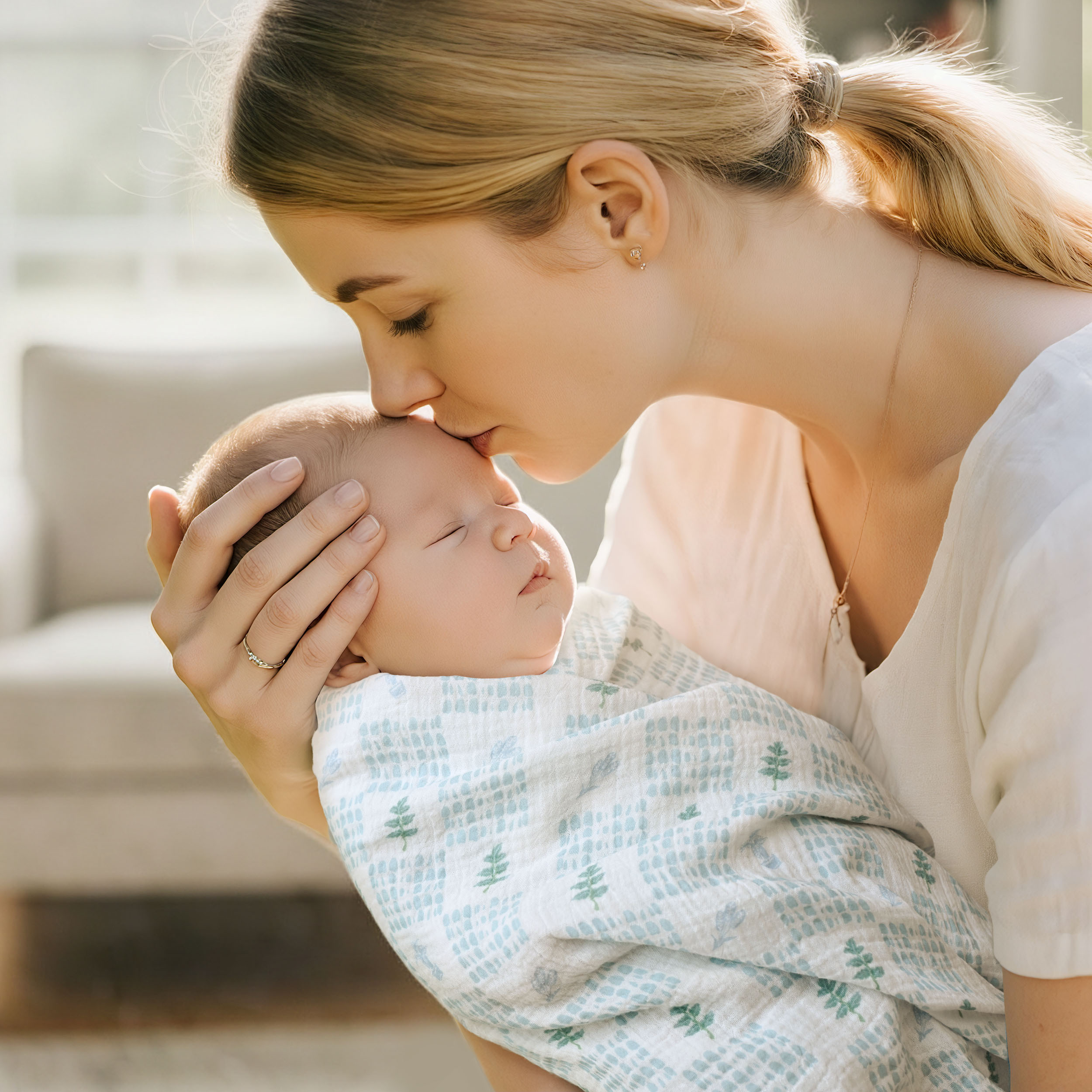 Muslin Swaddle Blankets 3-Pack | 38"x40" | Tropical Dino