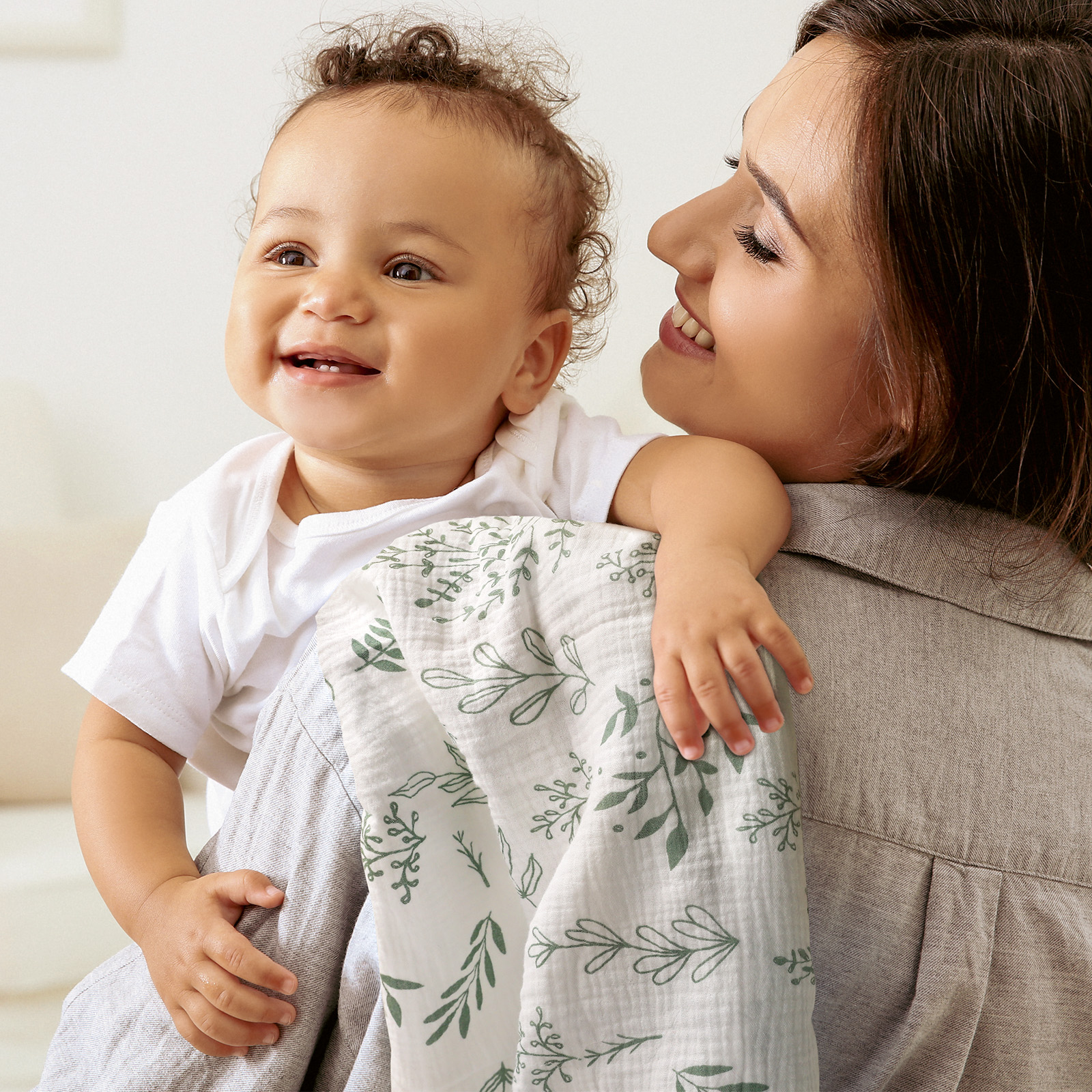 Muslin Swaddle Blankets 3-Pack, 38"x40" - Eucalyptus 