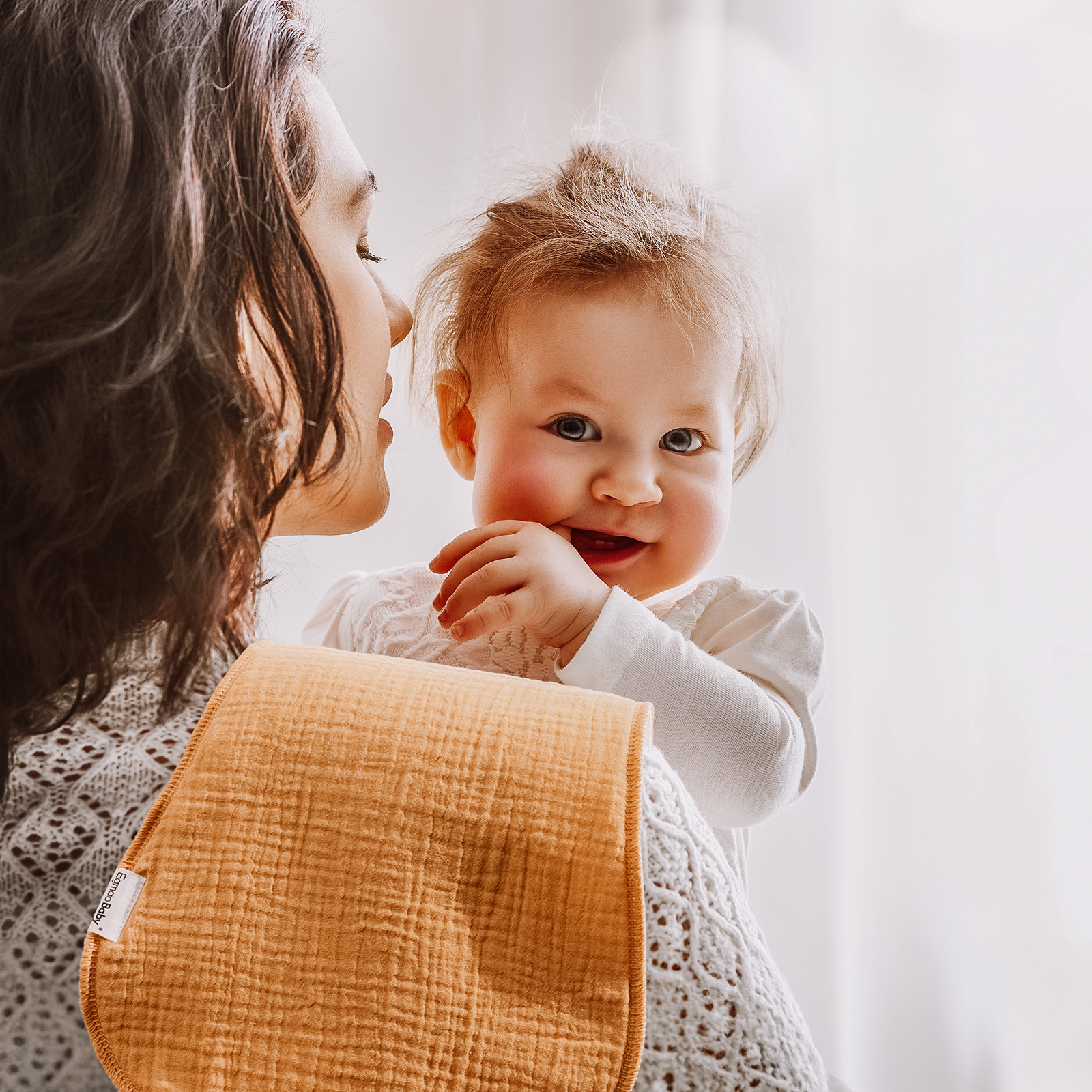 Organic Muslin Cotton Burp Cloths 10 Pack - Light Set