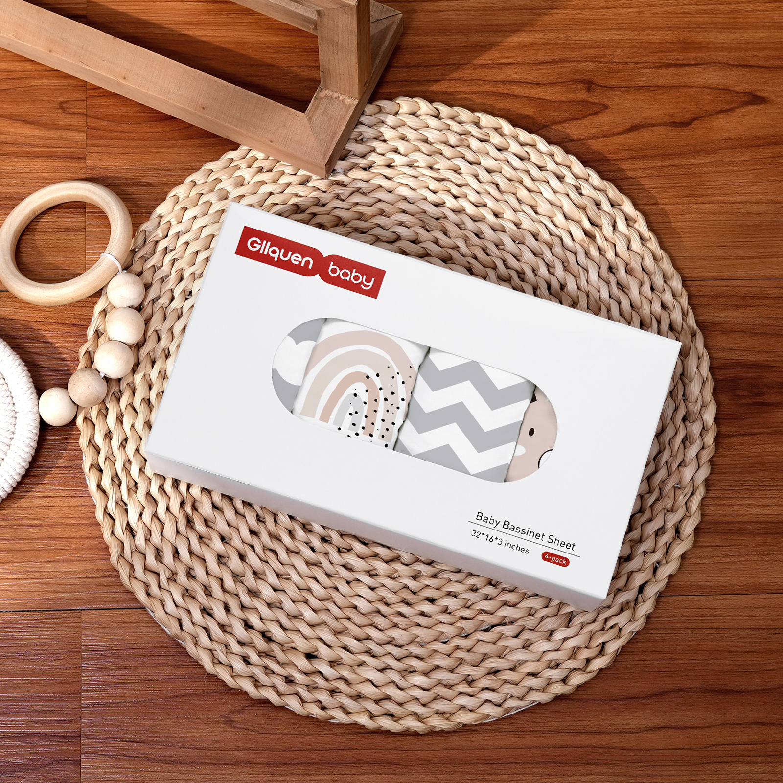 Cloud & Bears | Soft Microfiber Fitted Change Pad Cover & Bassinet Sheets 4 Pack | 16''*32''