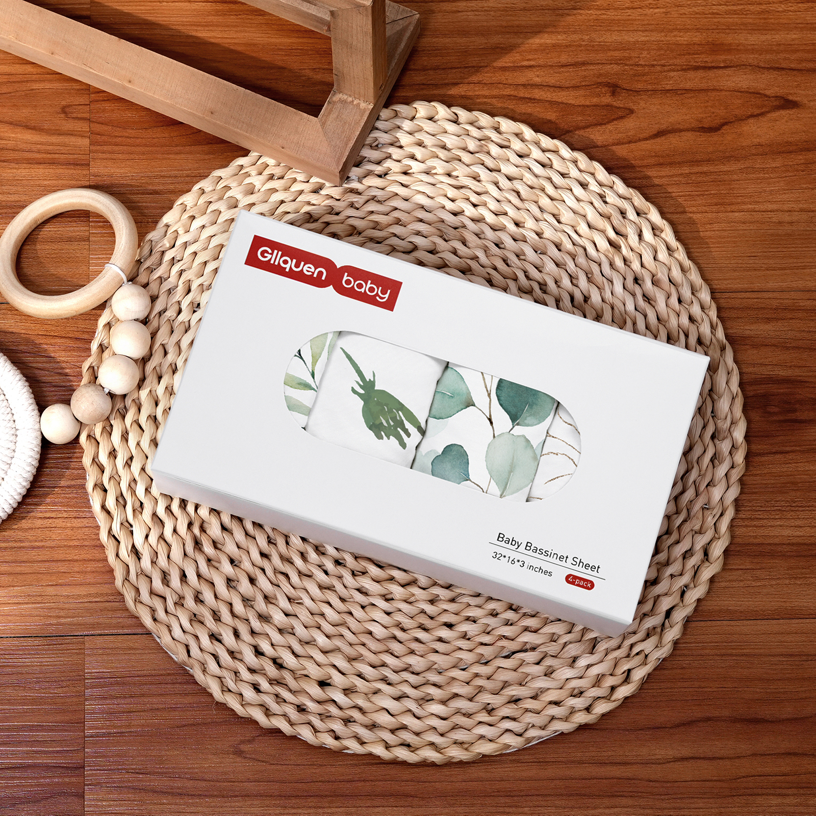 Plants & Flowers | Soft Microfiber Fitted Change Pad Cover & Bassinet Sheets 4 Pack | 16''*32''