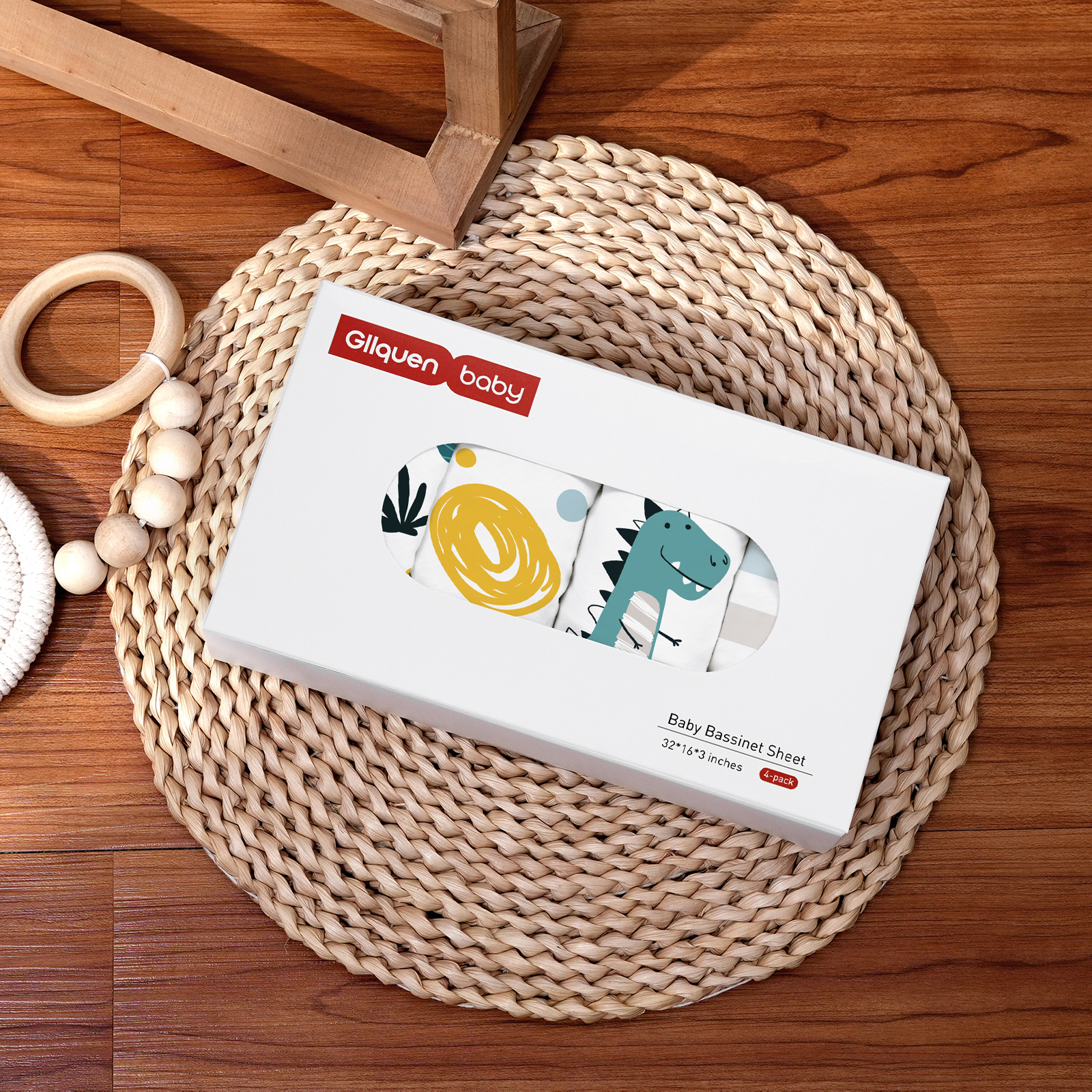 Jurassic & Colorful Fantasy | Soft Microfiber Fitted Change Pad Cover & Bassinet Sheets 4 Pack | 16''*32''