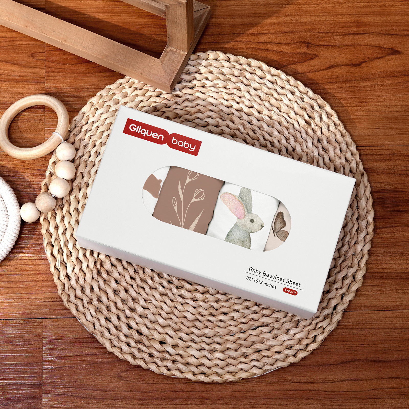 Bears and Deers | Soft Microfiber Fitted Change Pad Cover & Bassinet Sheets 4 Pack | 16''*32''